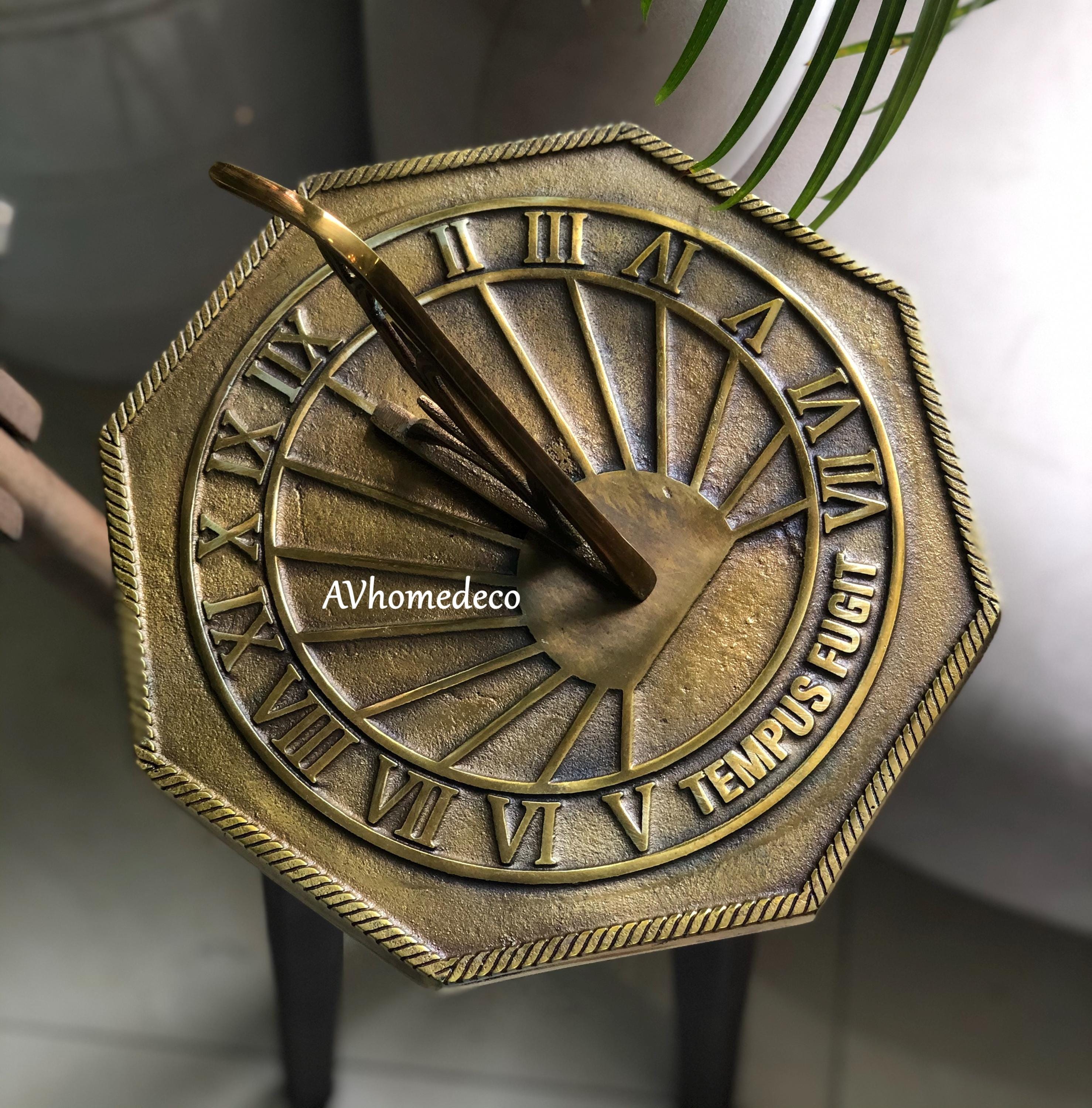 Octagonal Brass Garden Sundial Outdoor view 2