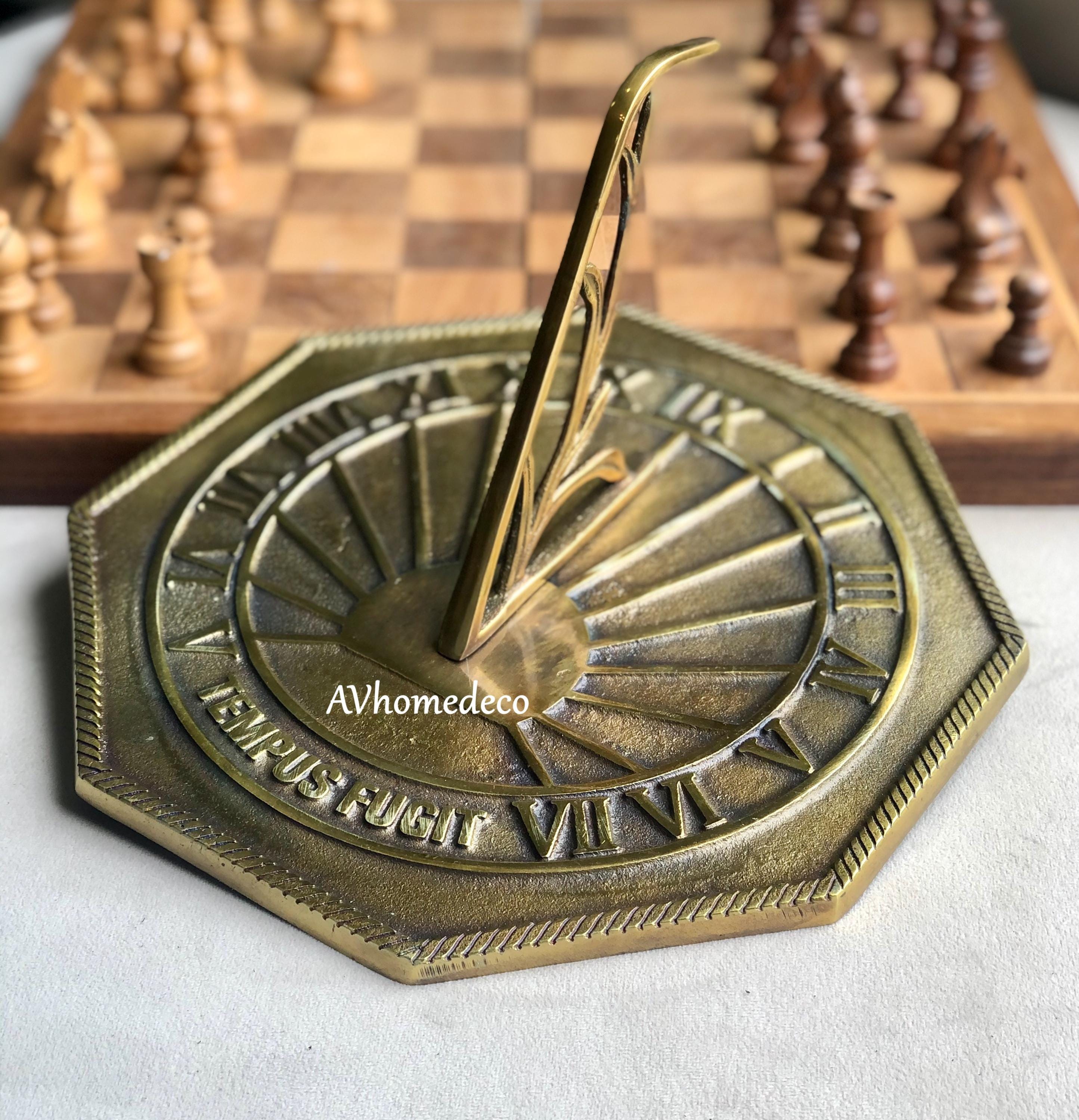 Octagonal Brass Garden Sundial Outdoor view 3