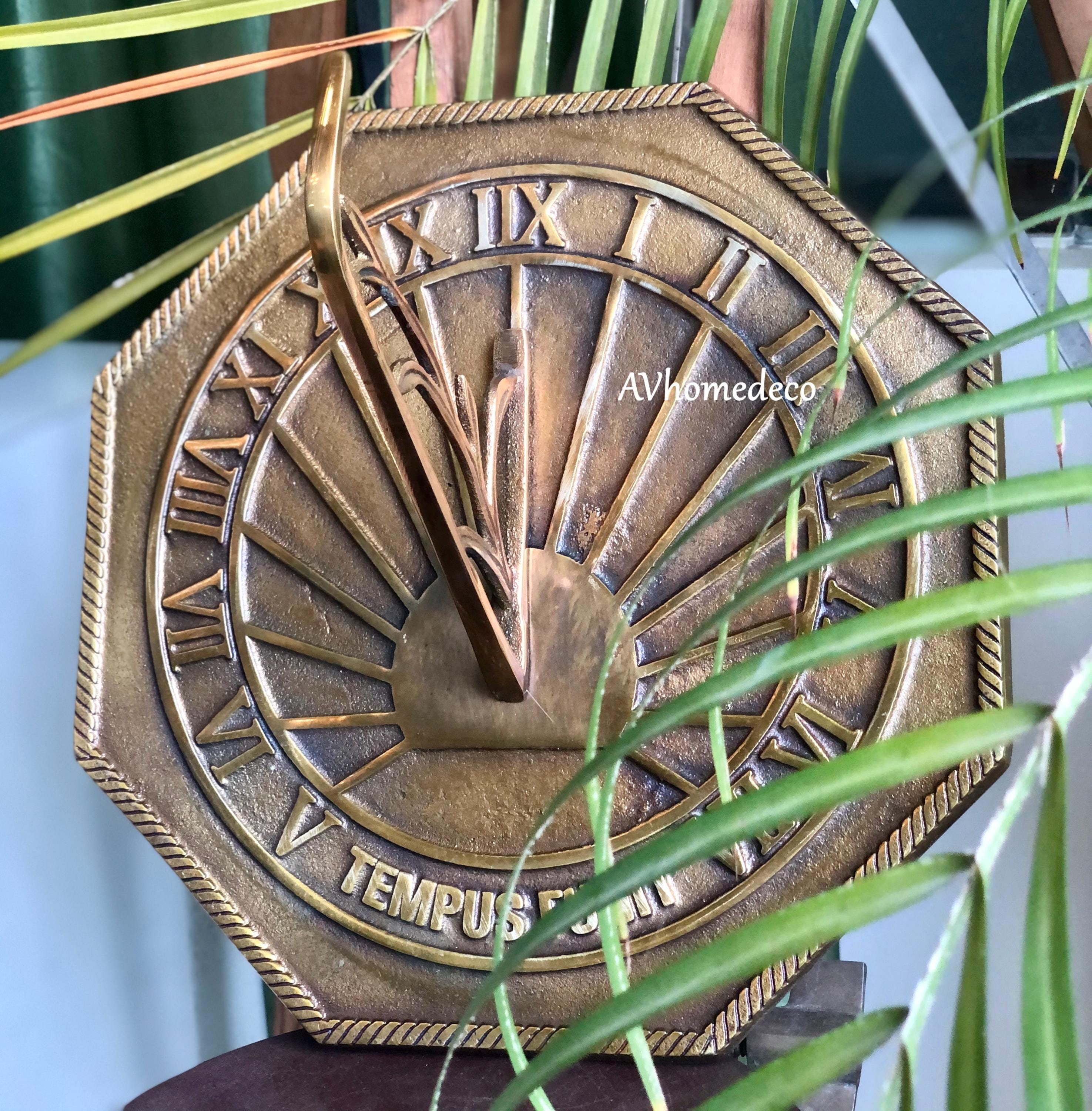 Octagonal Brass Garden Sundial Outdoor view 4