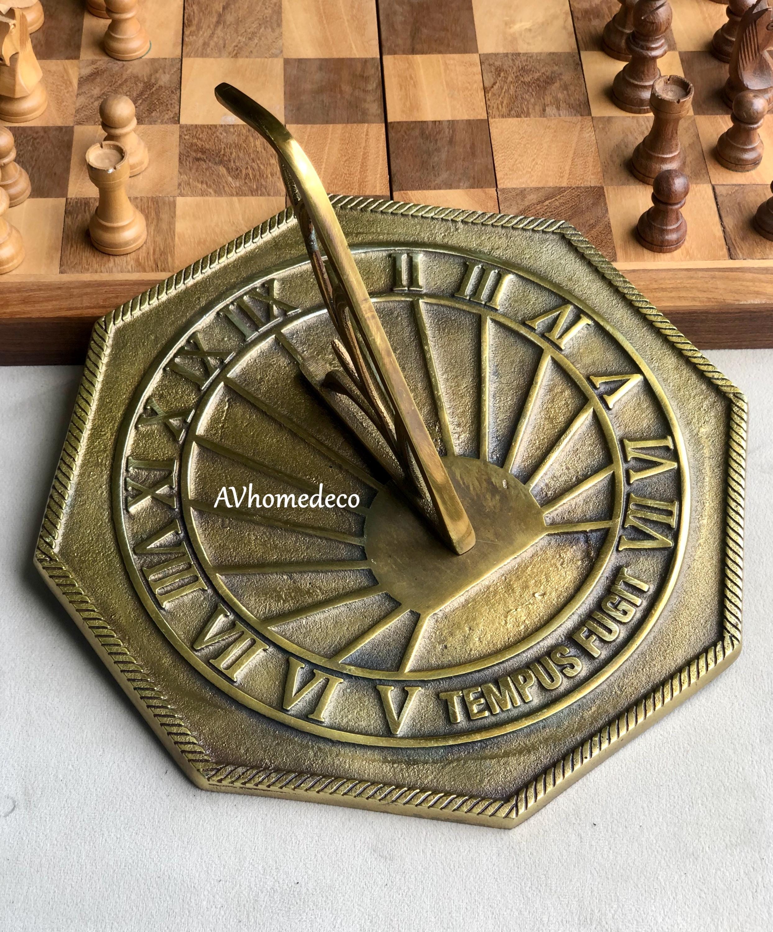 Octagonal Brass Garden Sundial Outdoor view 7