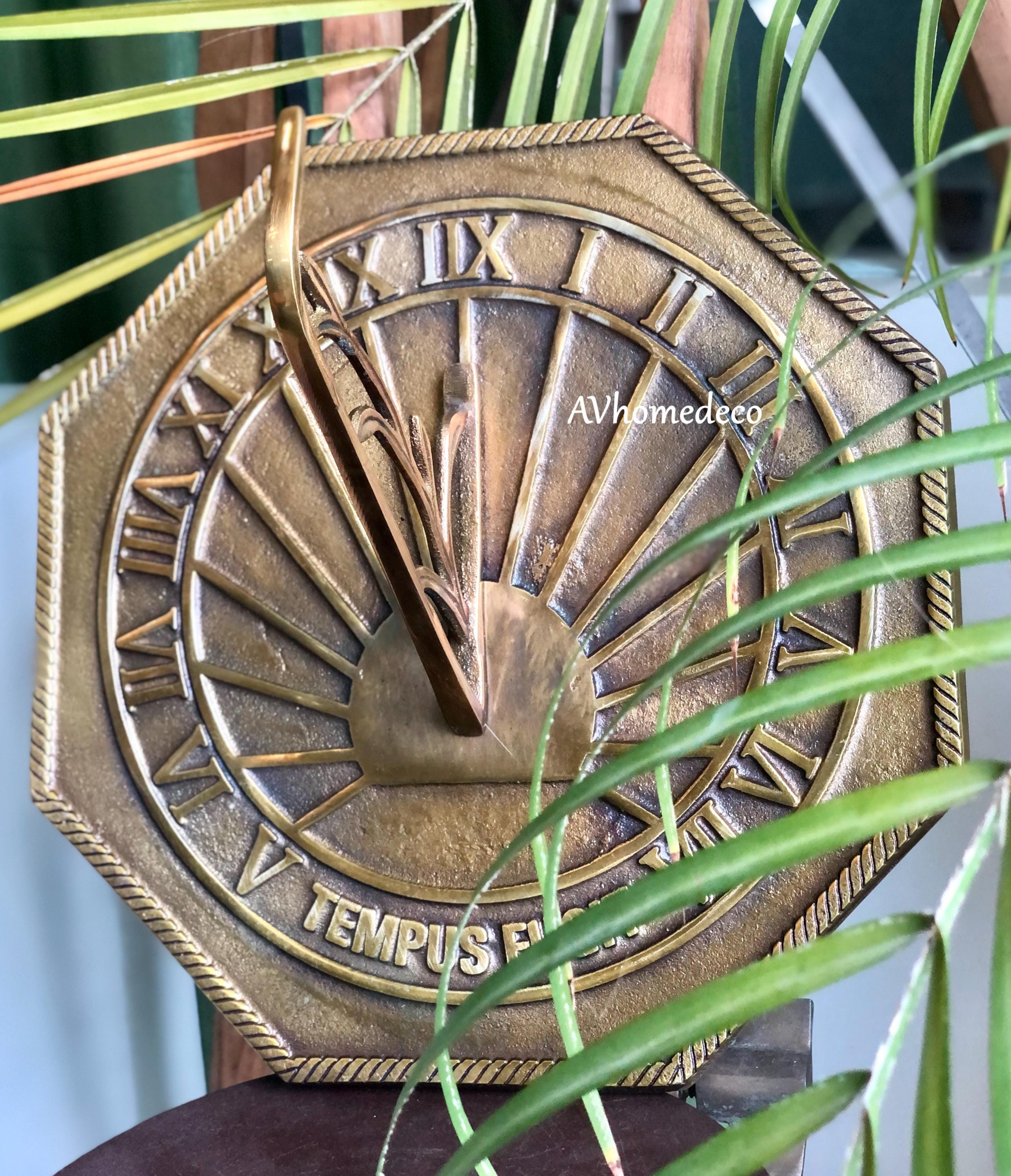 Octagonal Brass Garden Sundial Outdoor view 8