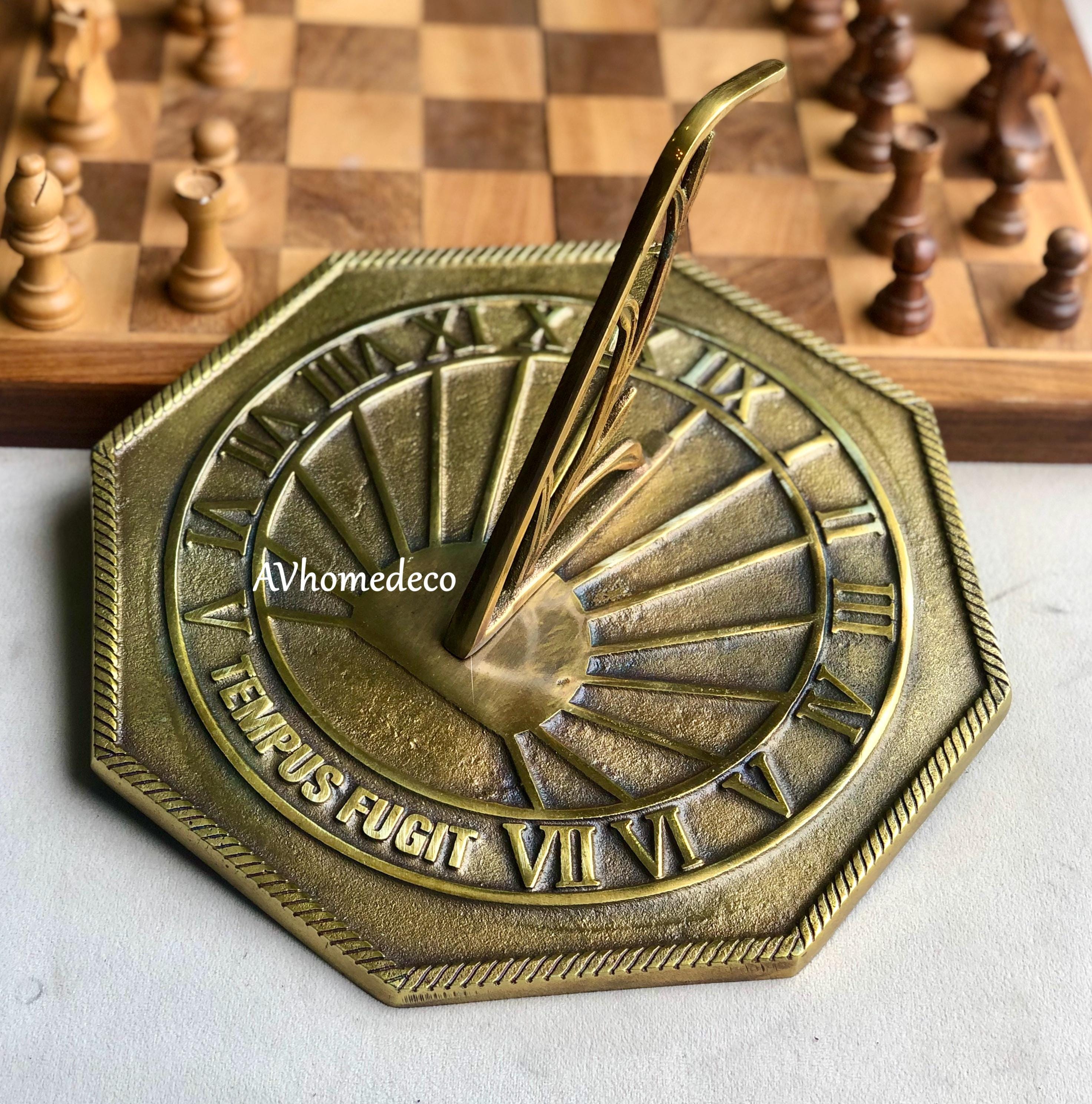 Octagonal Brass Garden Sundial Outdoor view 10