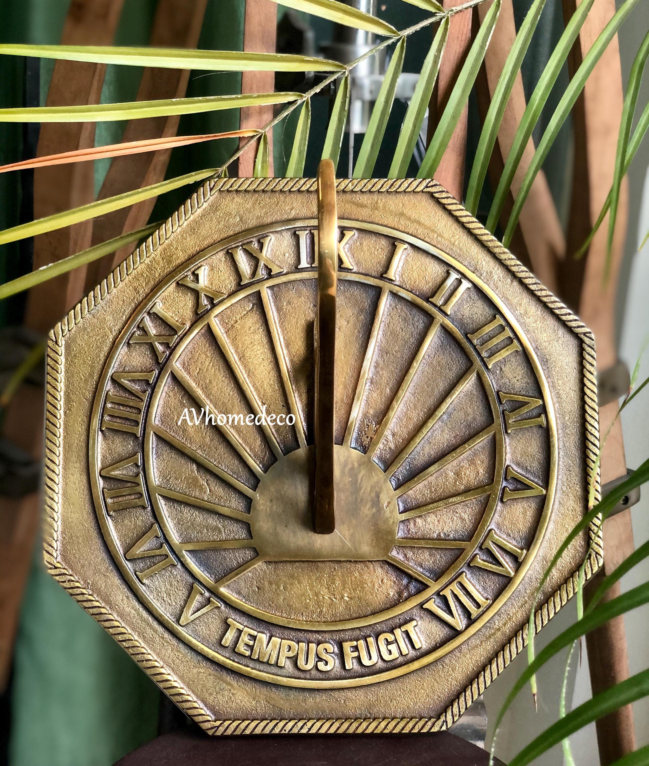 Octagonal Brass Garden Sundial Outdoor view 11