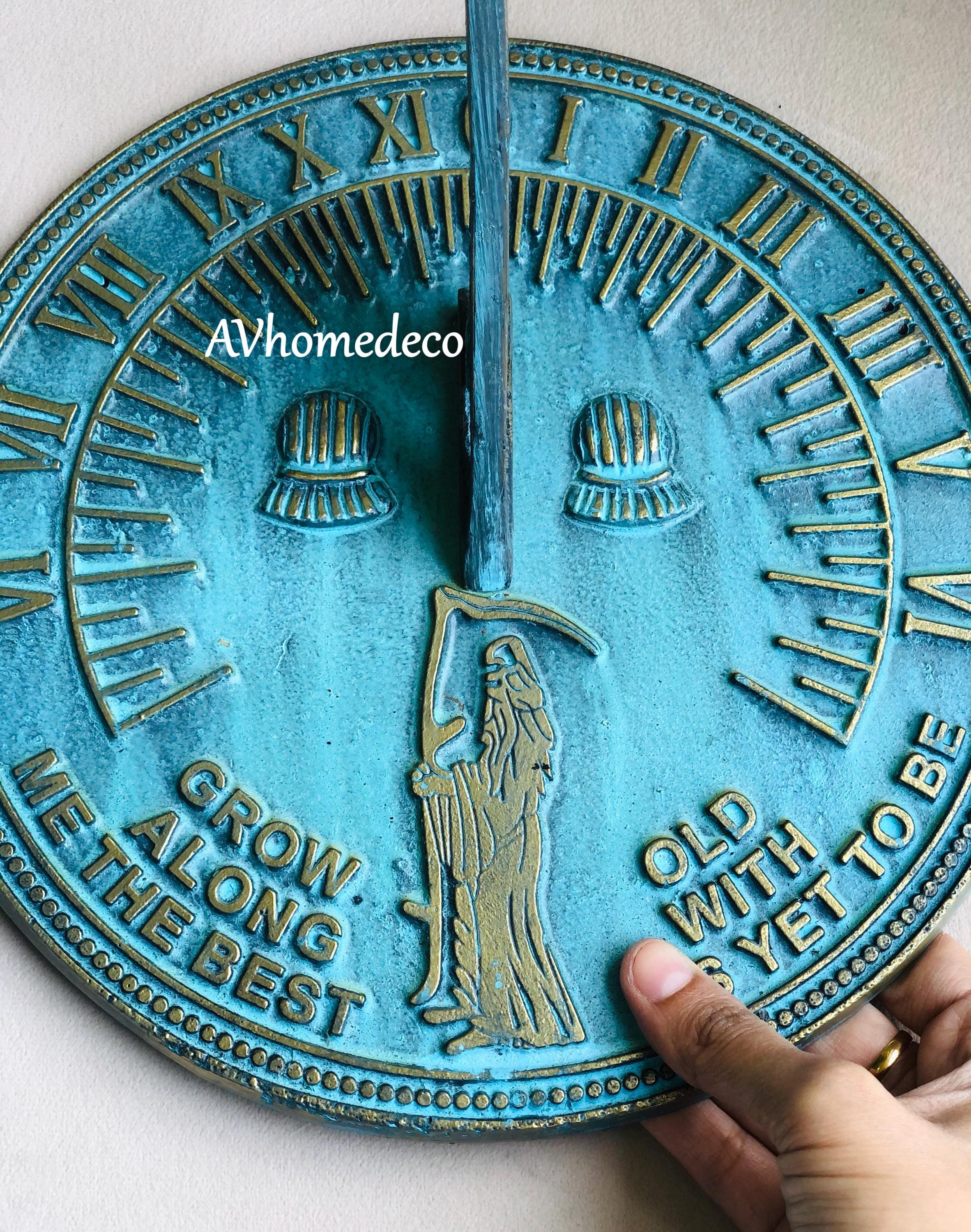 Brass Garden Sundial with Verdigris Highlights view 5