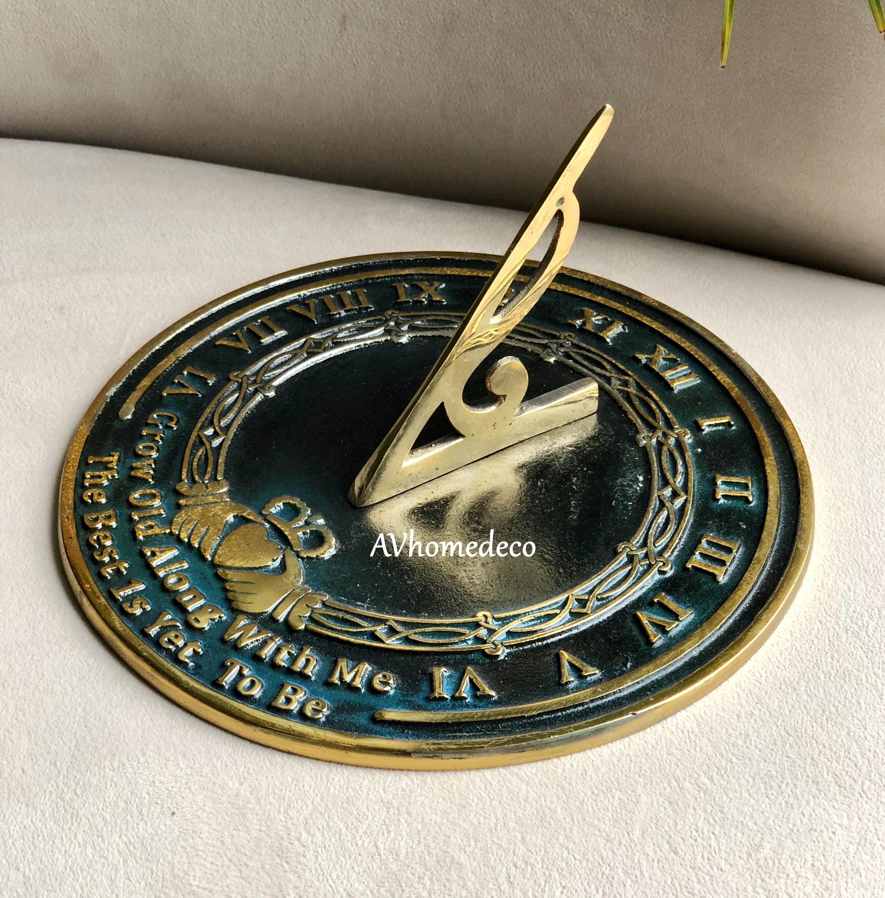 Engraved Brass Garden Sundial Wedding Gift view 8