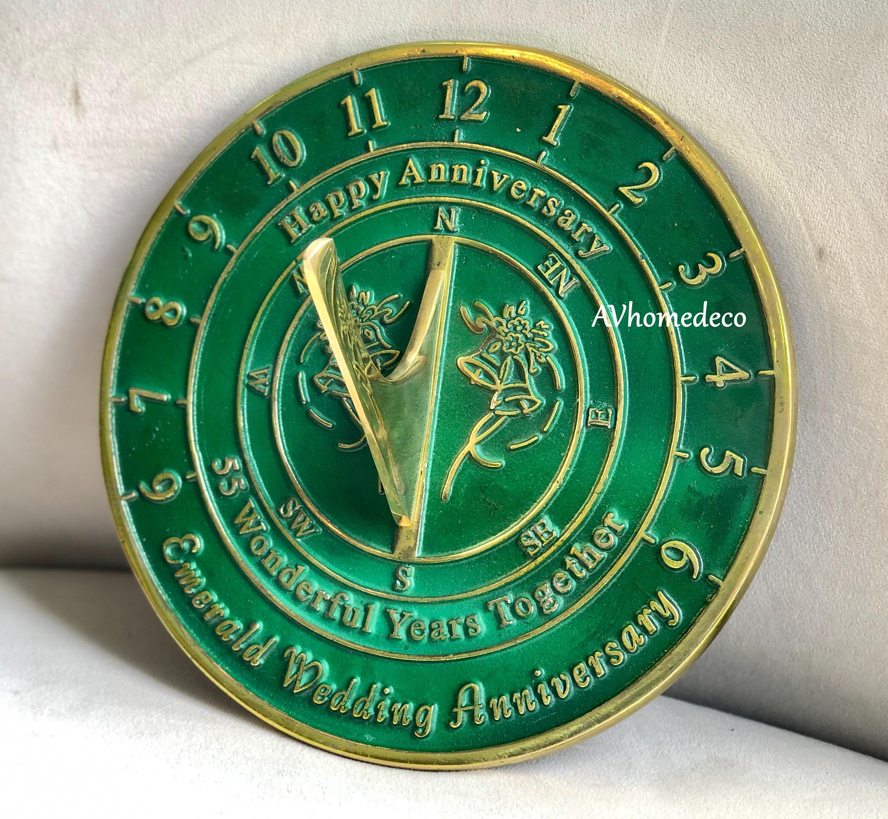 Anniversary Engraved Brass Garden Sundial view 4