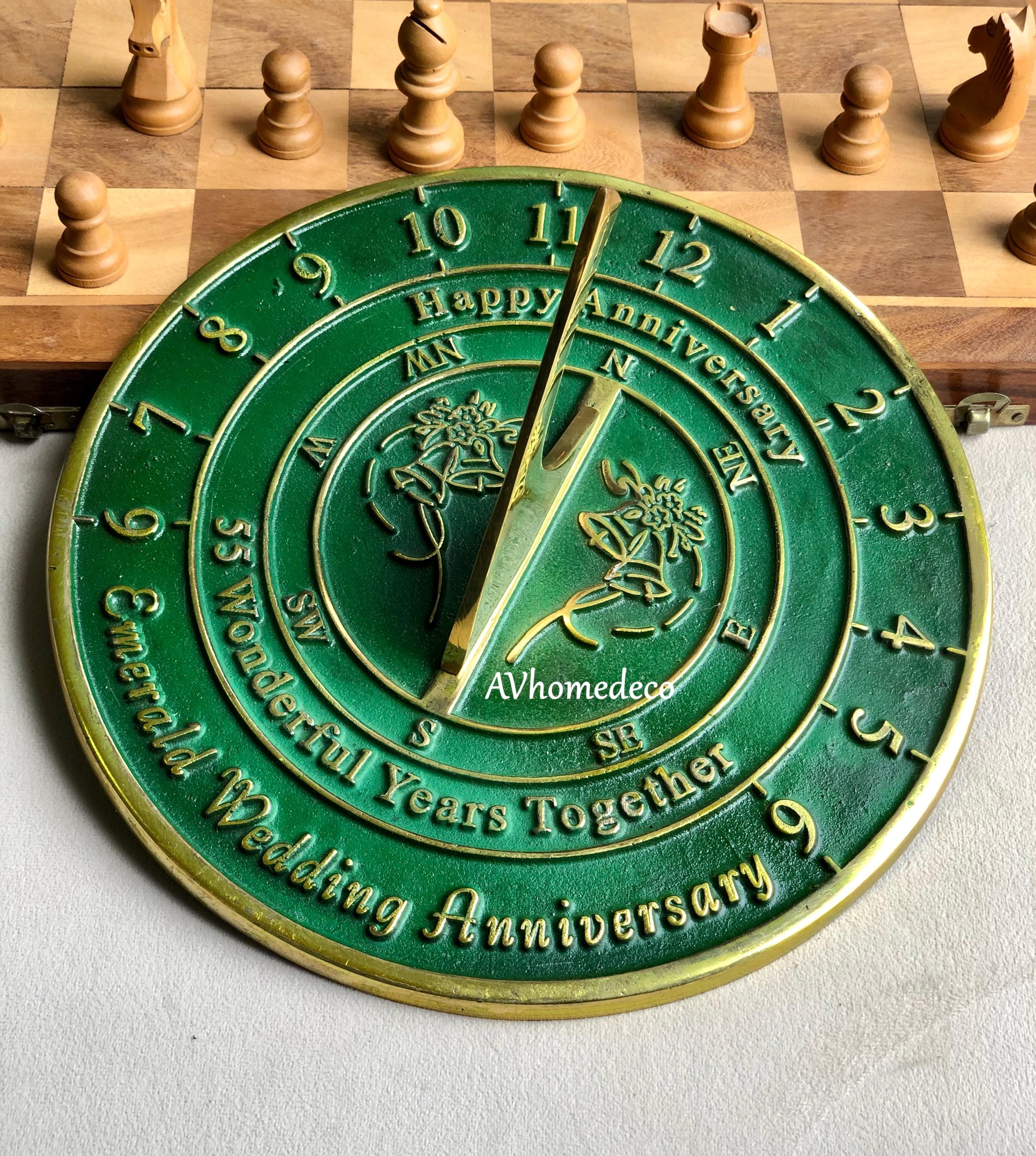 Anniversary Engraved Brass Garden Sundial view 8