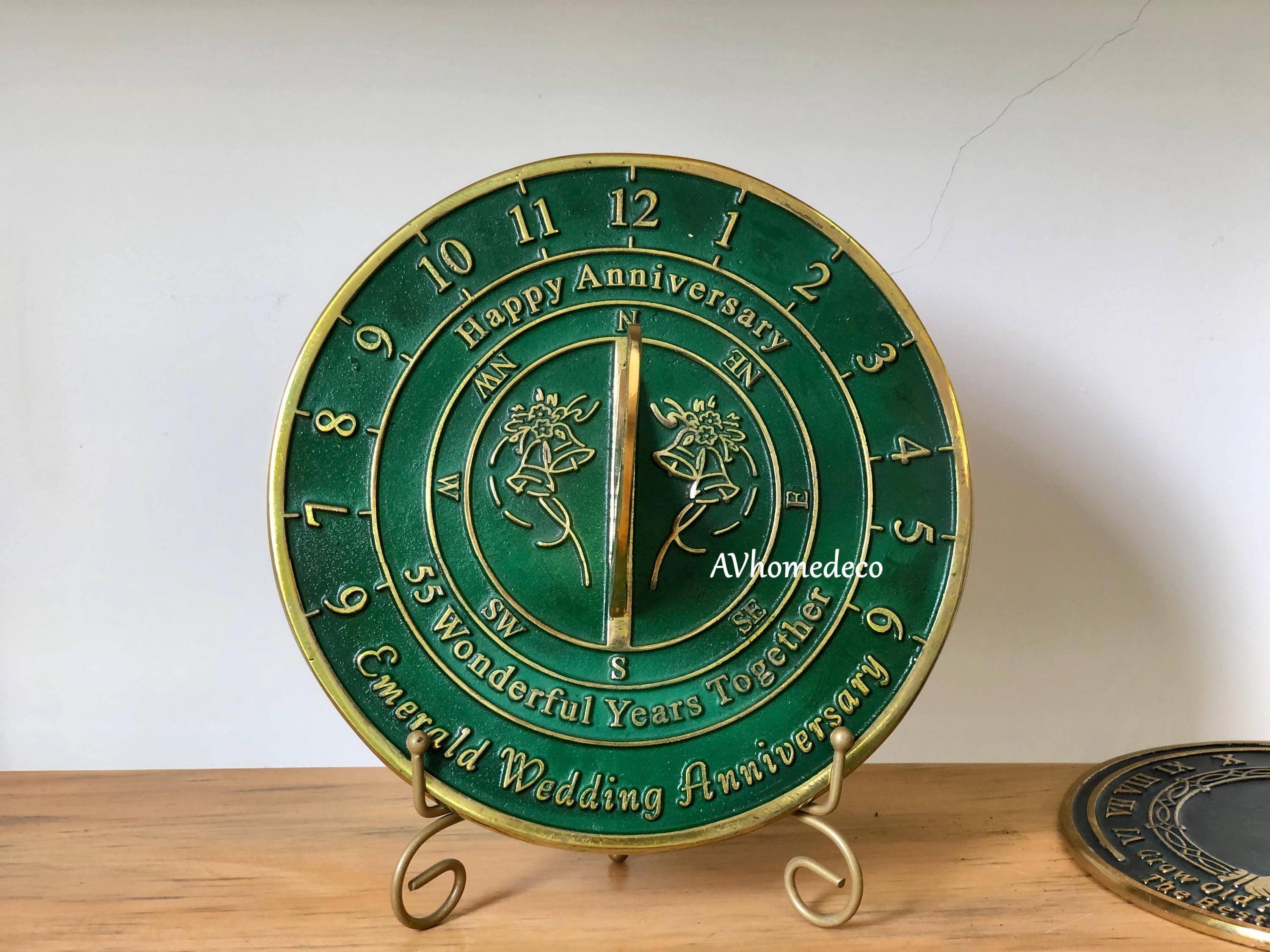 Anniversary Engraved Brass Garden Sundial view 9