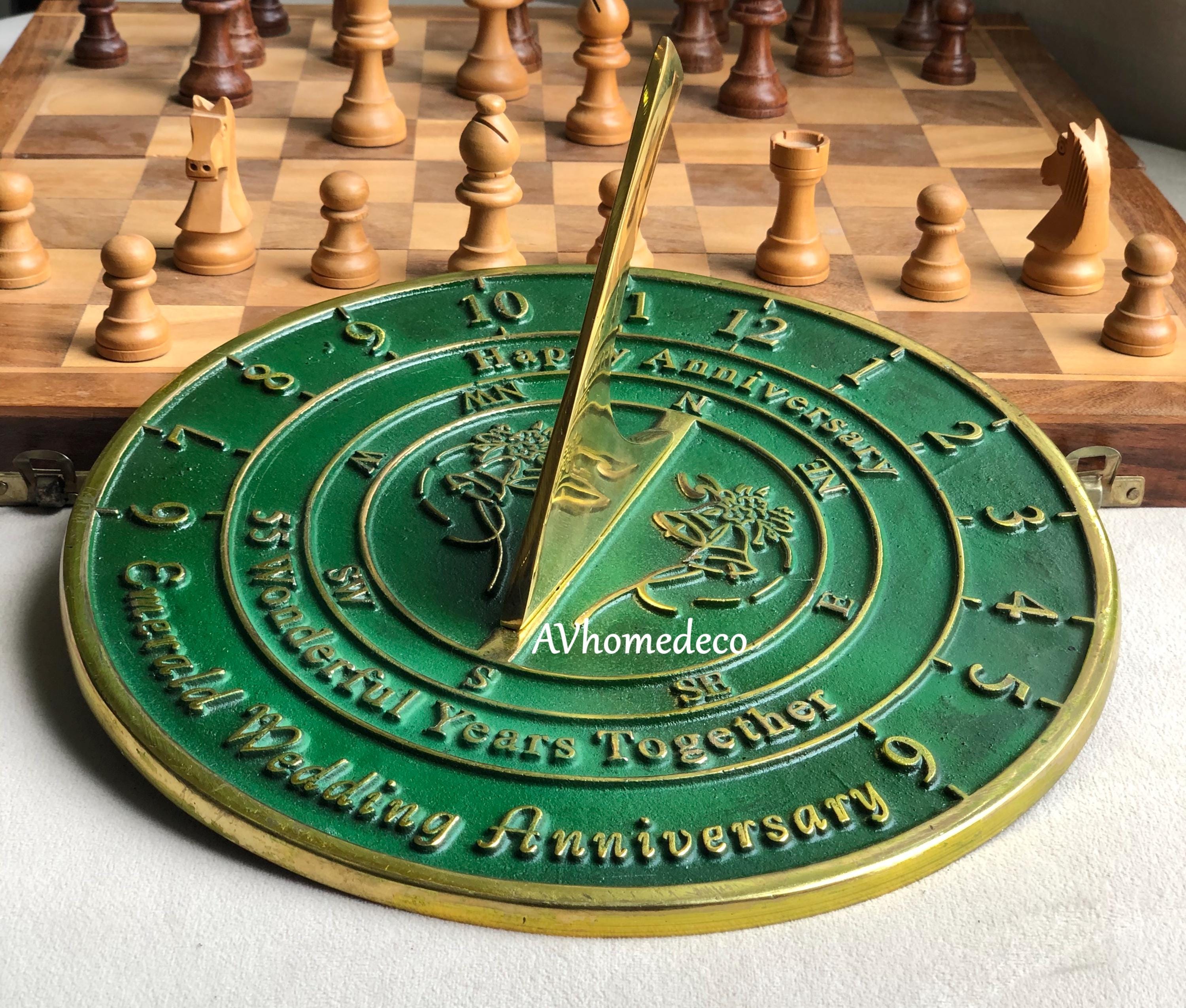 Anniversary Engraved Brass Garden Sundial view 10