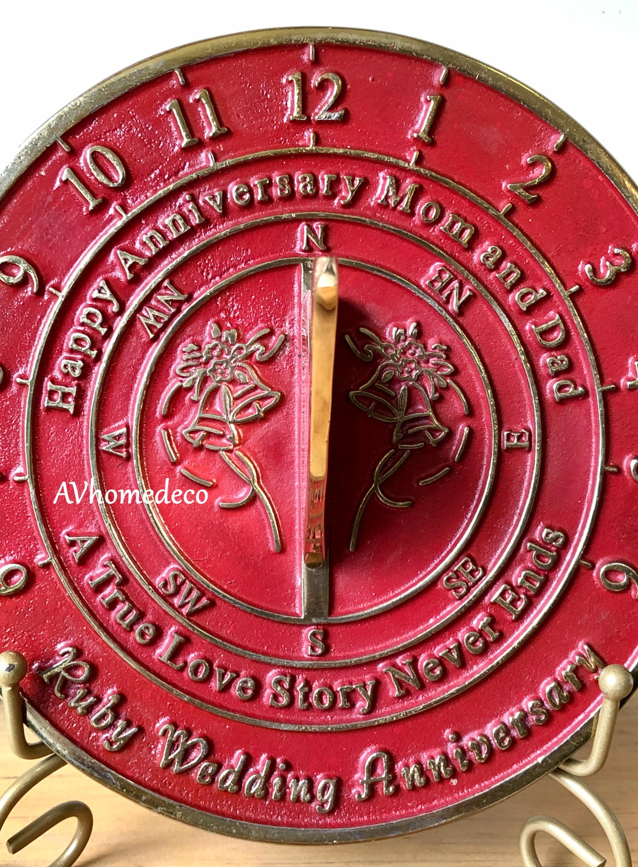 Ruby Anniversary Brass Garden Sundial view 3