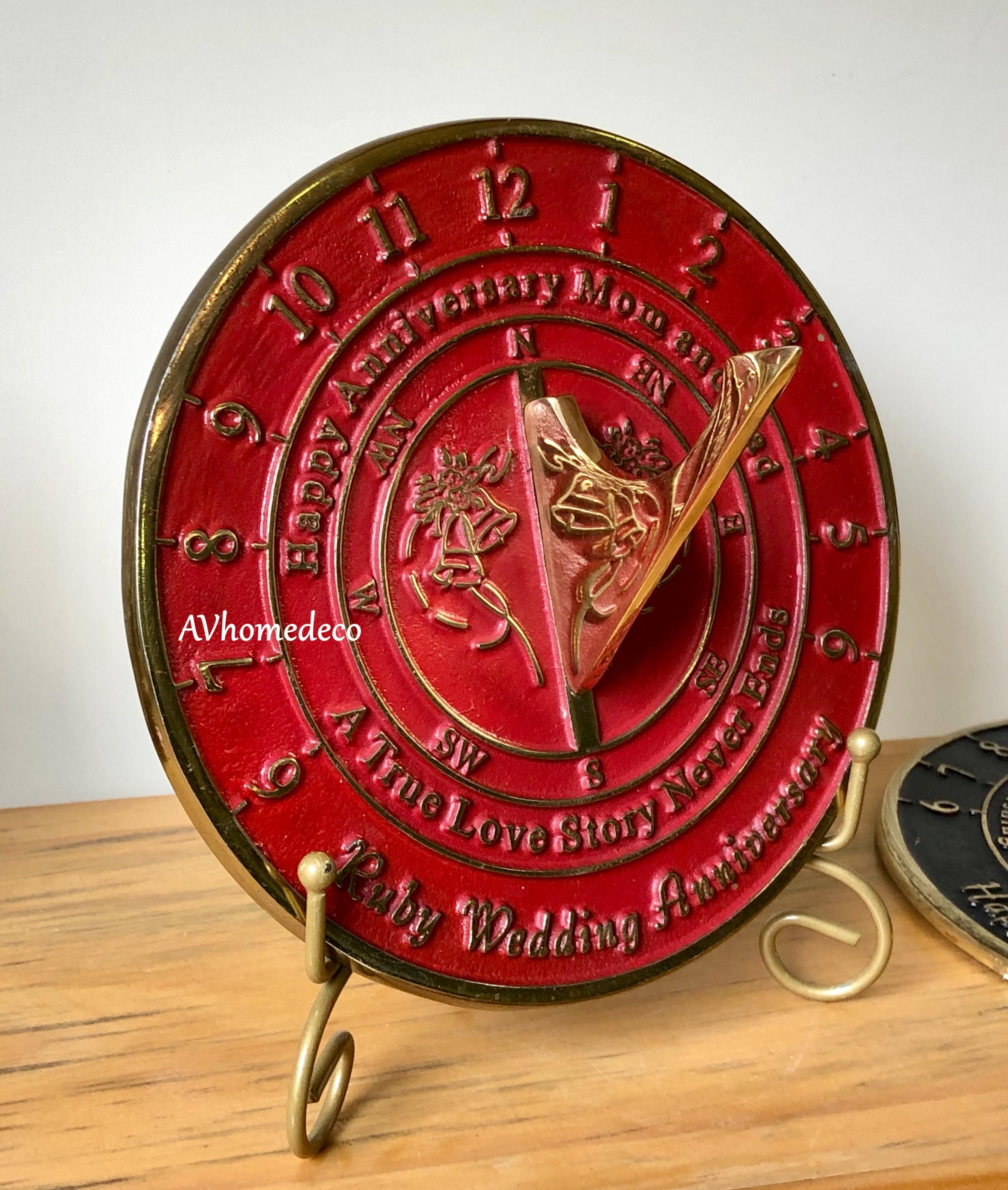Ruby Anniversary Brass Garden Sundial view 5