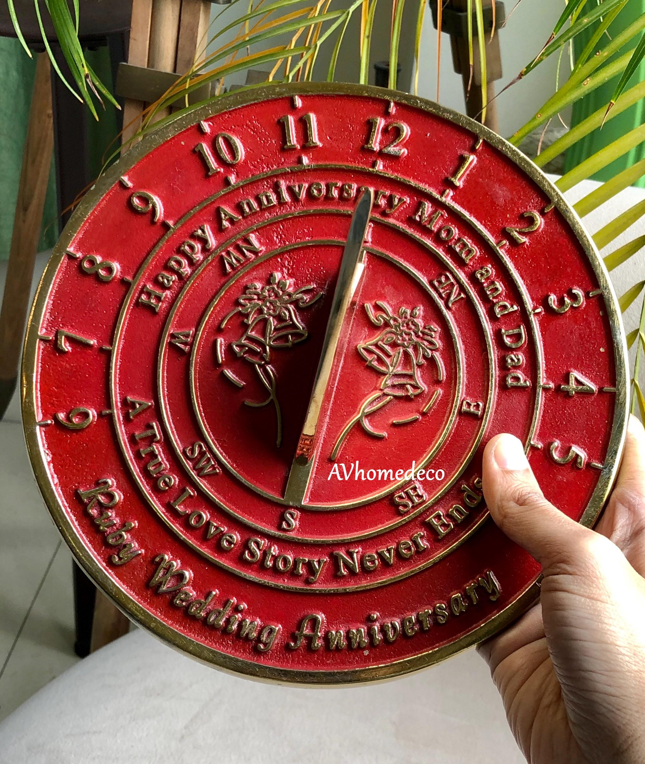 Ruby Anniversary Brass Garden Sundial view 6