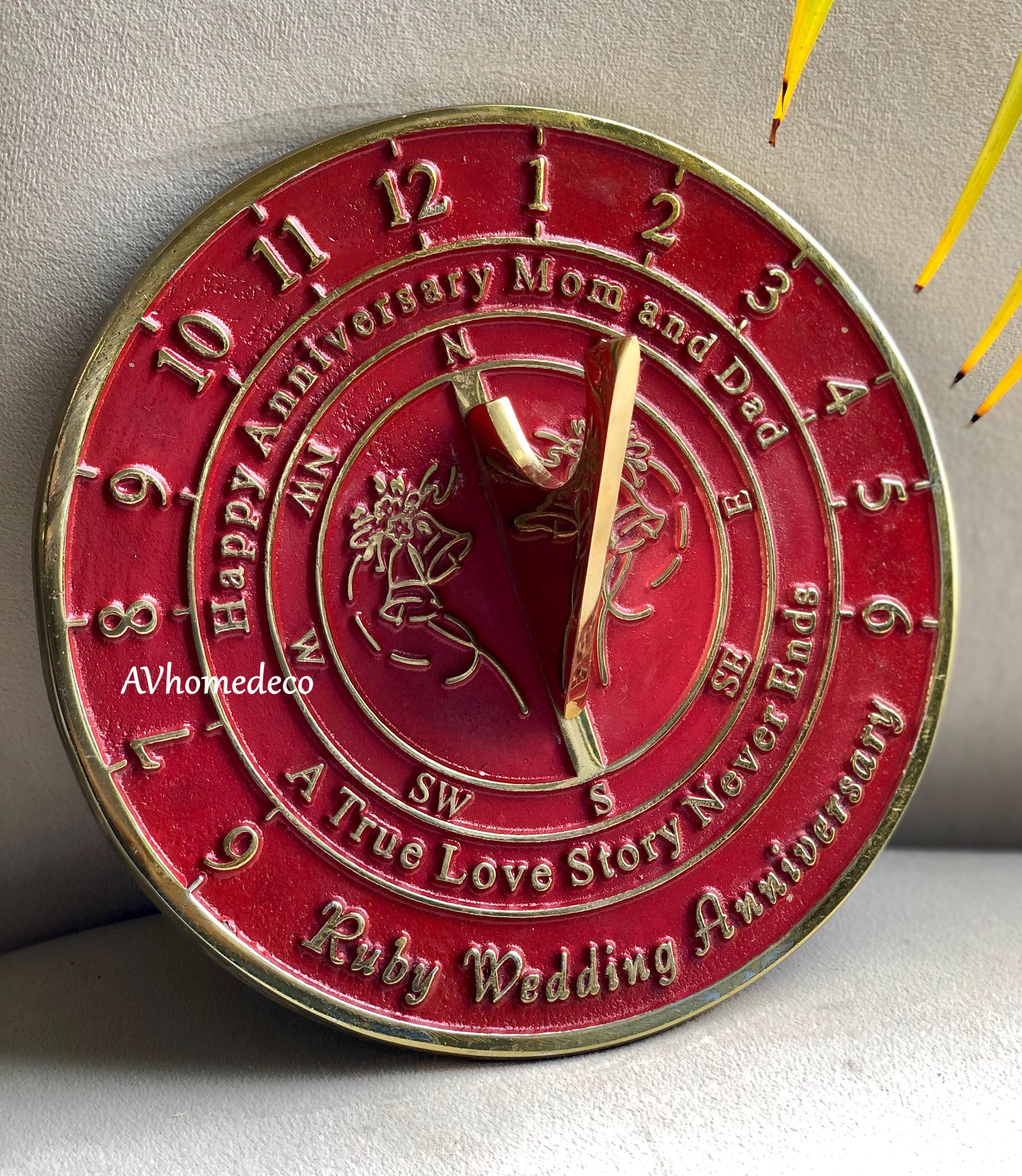 Ruby Anniversary Brass Garden Sundial view 8