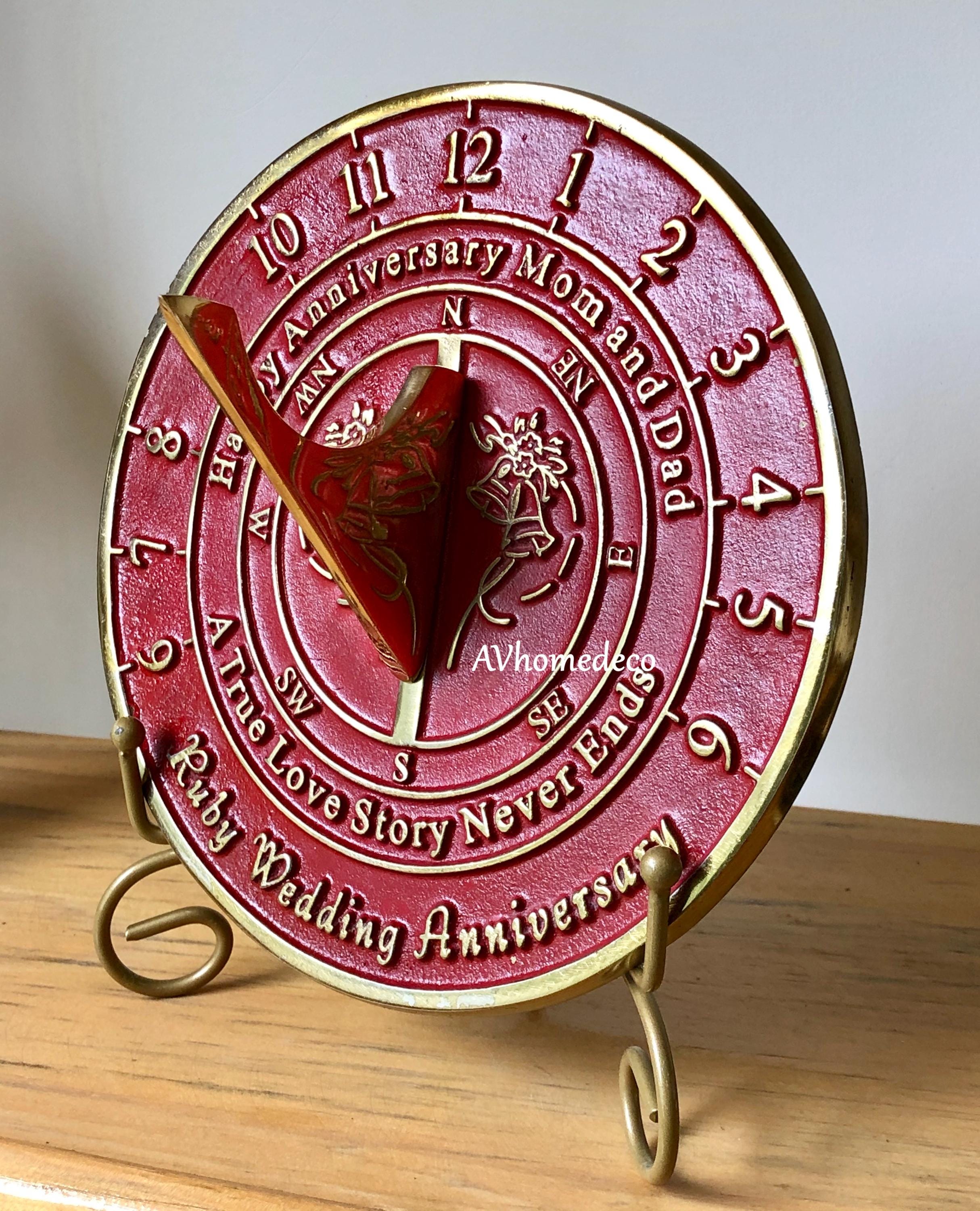 Ruby Anniversary Brass Garden Sundial view 9