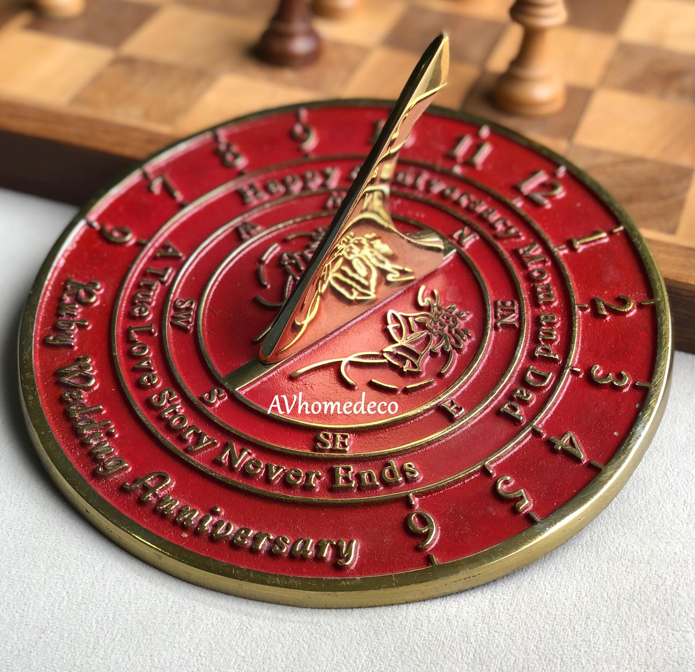 Ruby Anniversary Brass Garden Sundial view 11