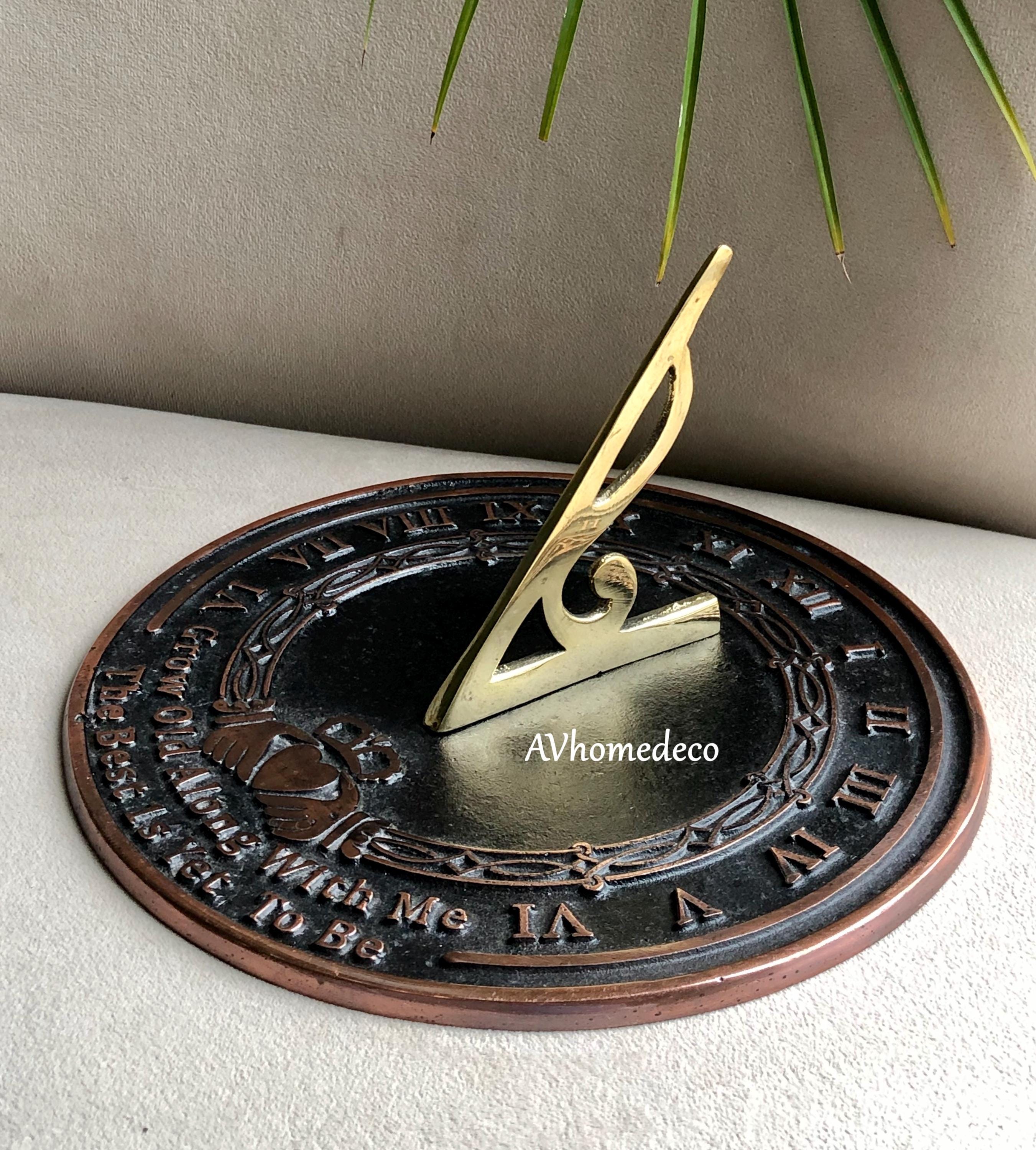Engraved Brass Garden Sundial Couple Gift view 4