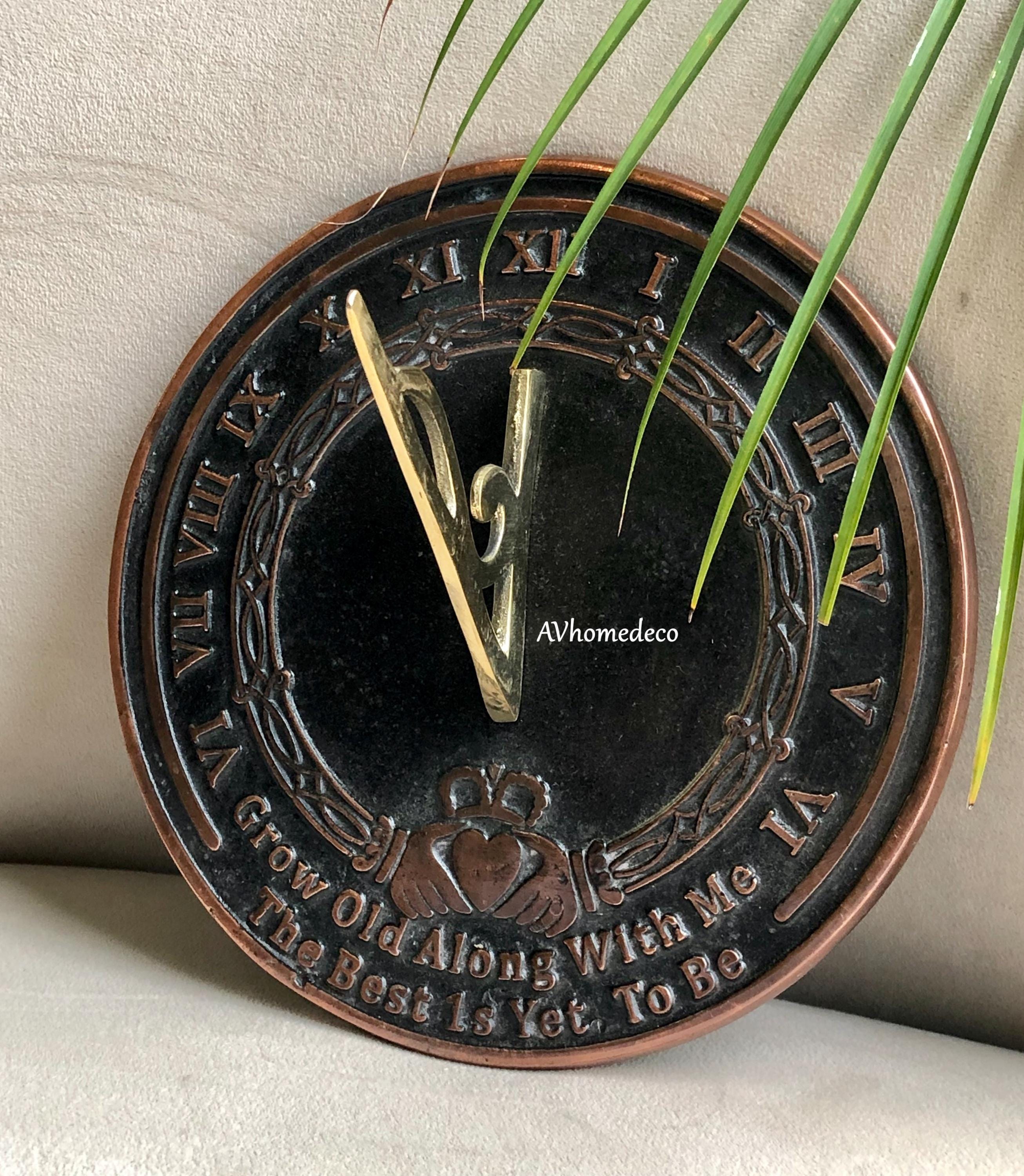 Engraved Brass Garden Sundial Couple Gift view 7