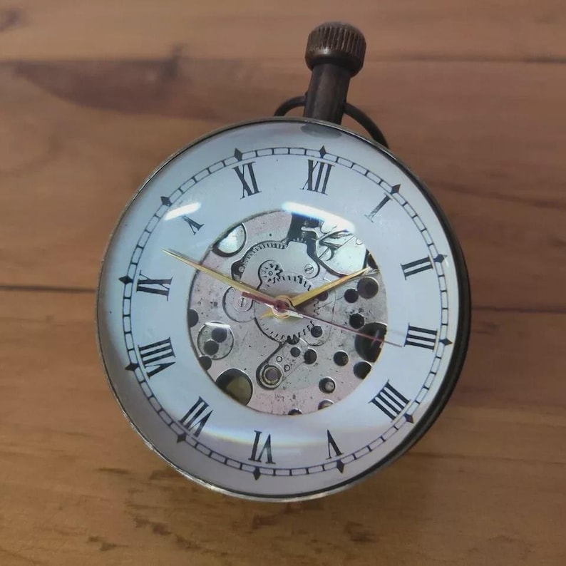 Ball Shaped Brass Desk Clock view 4