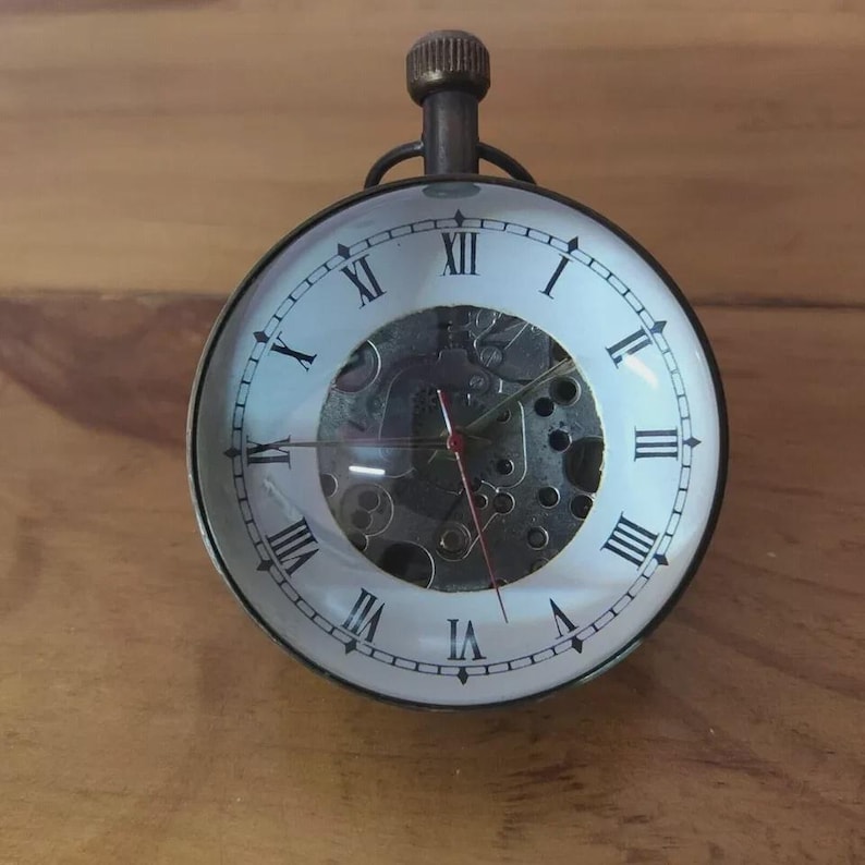 Ball Shaped Brass Desk Clock view 7