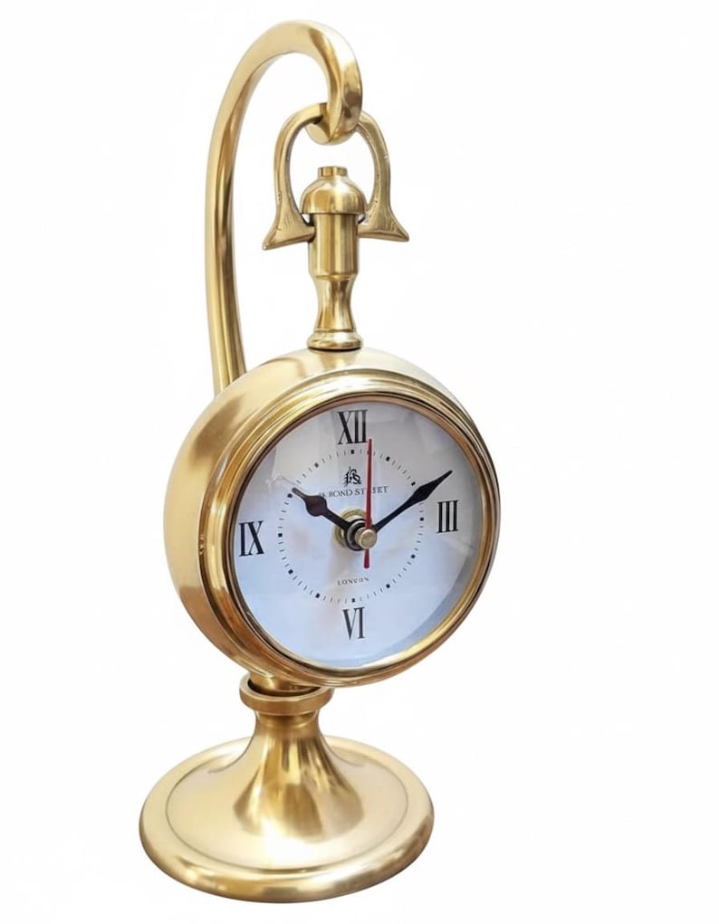 Brass Desk Clock with Detachable Watch view 3