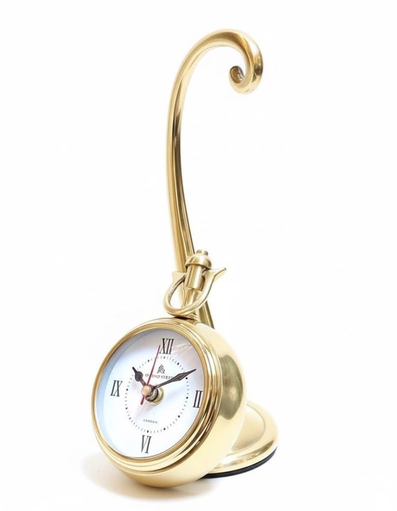 Brass Desk Clock with Detachable Watch view 4