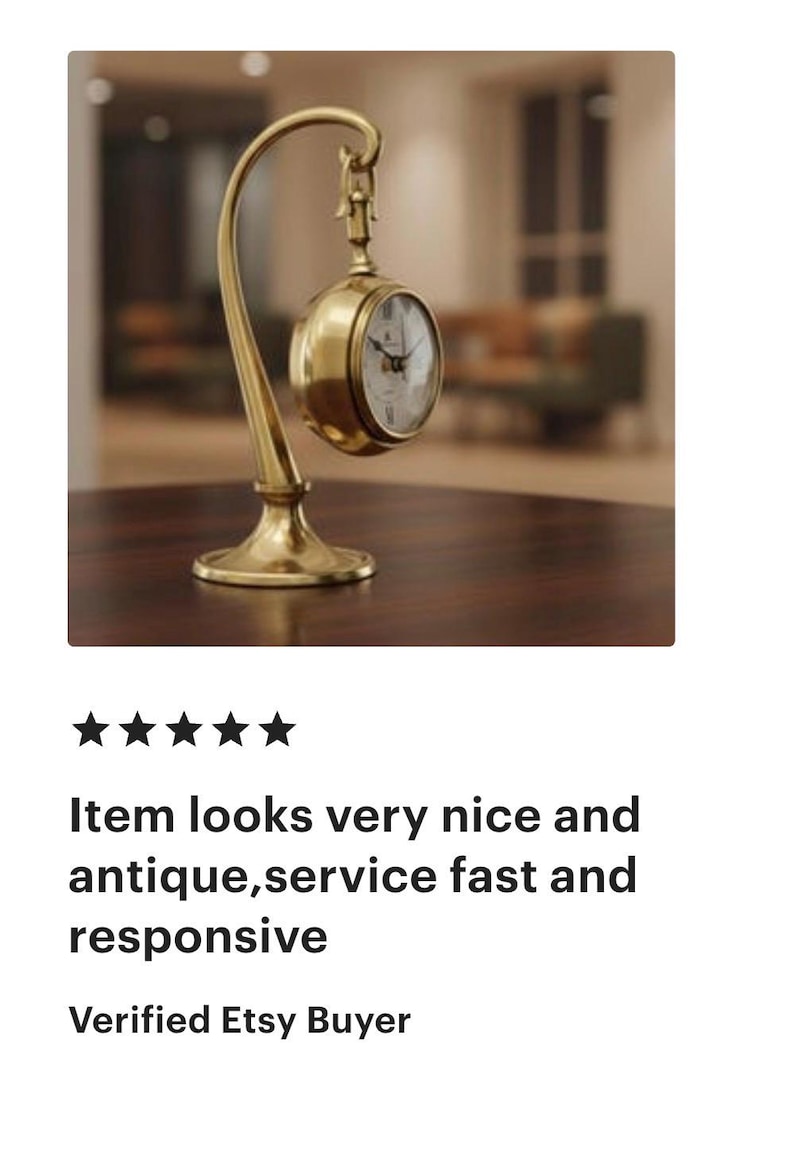 Brass Desk Clock with Detachable Watch view 11