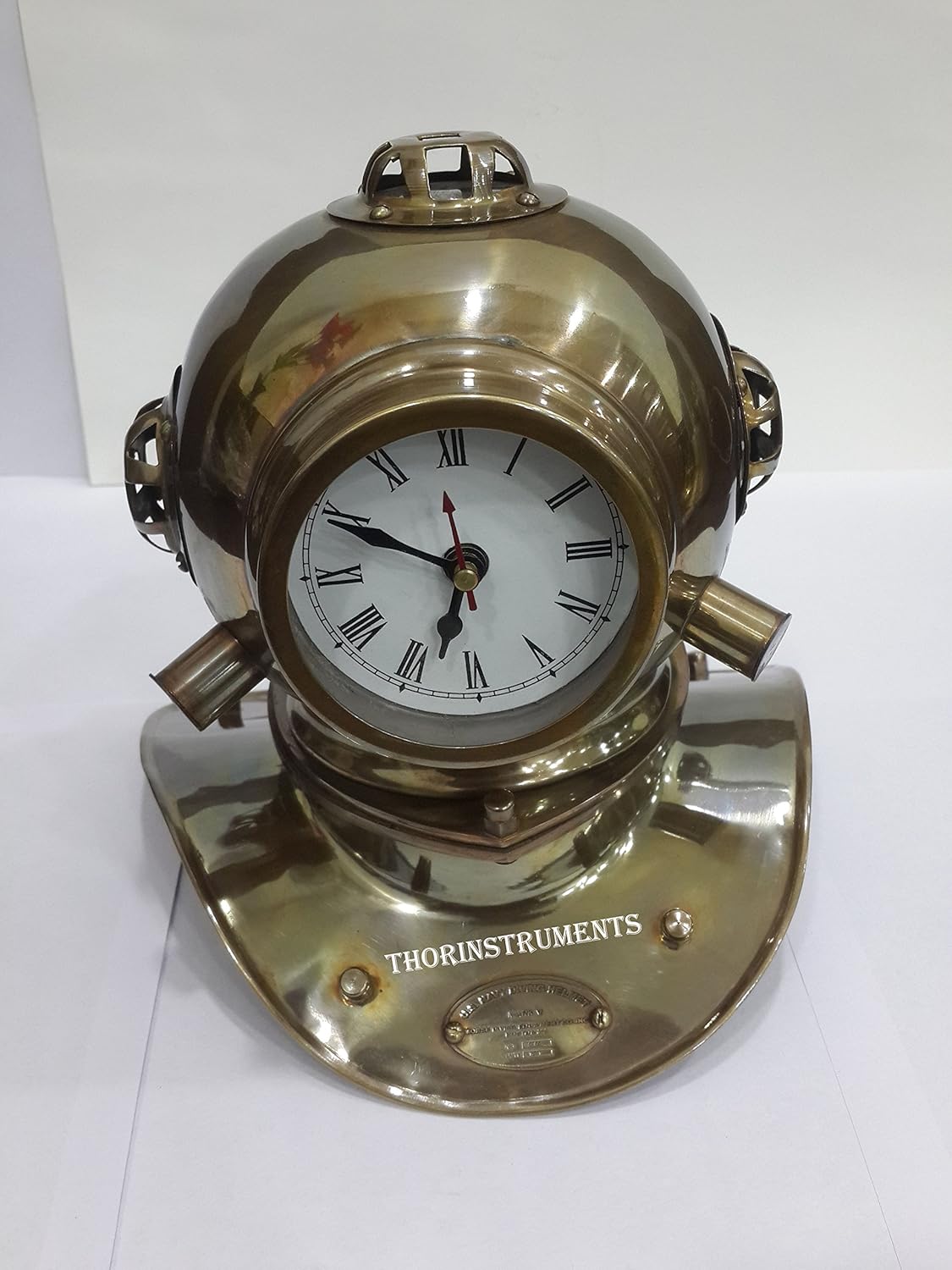 Diving Helmet Style Brass Desk Clock view 2