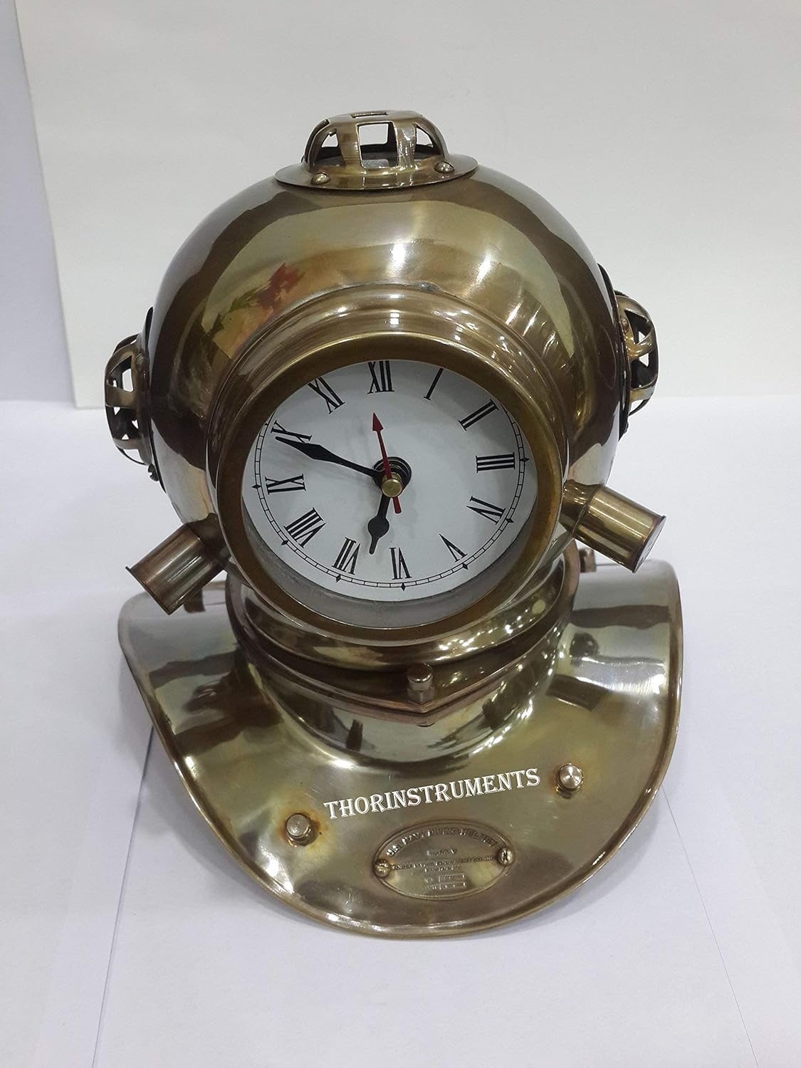 Diving Helmet Style Brass Desk Clock view 3