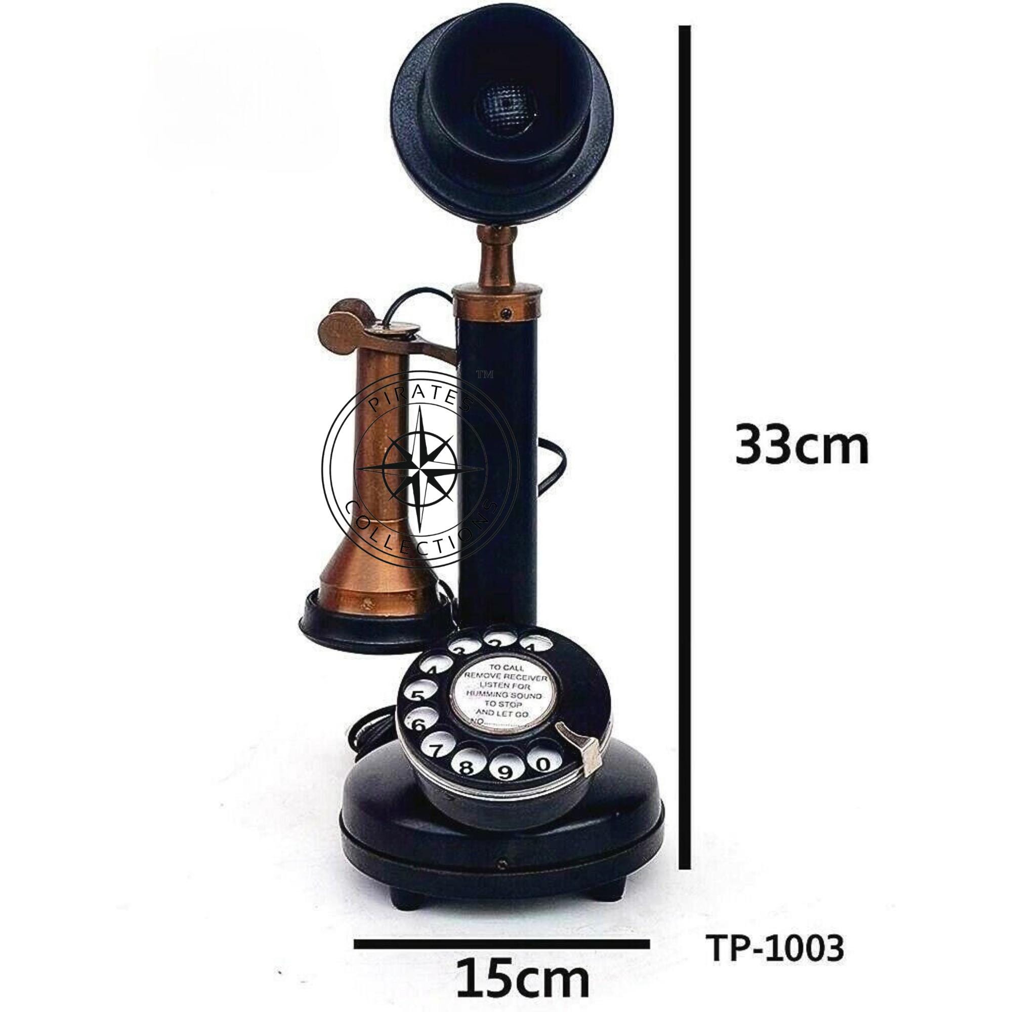Copper Finish Brass Candlestick Rotary Phone view 6