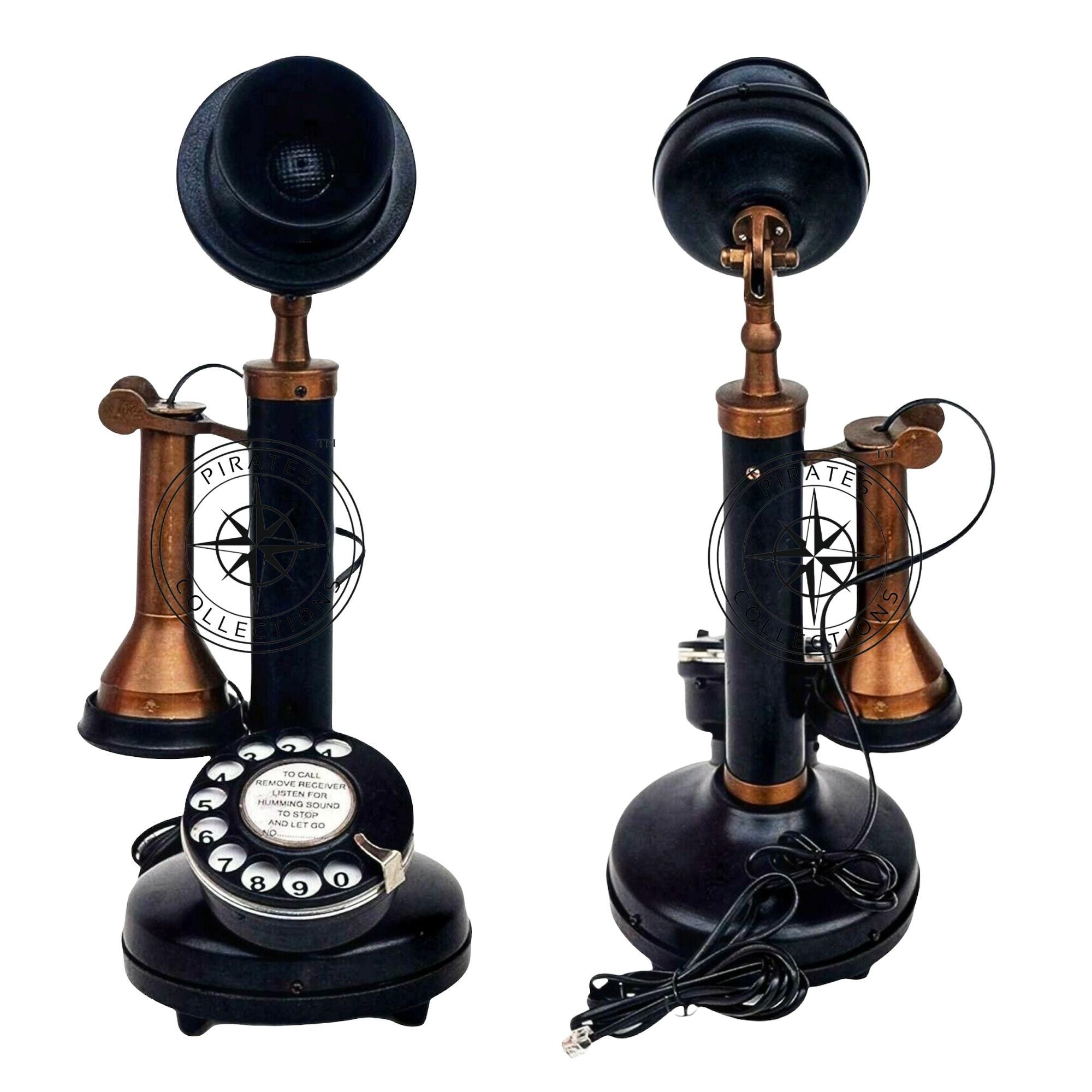 Copper Finish Brass Candlestick Rotary Phone view 7
