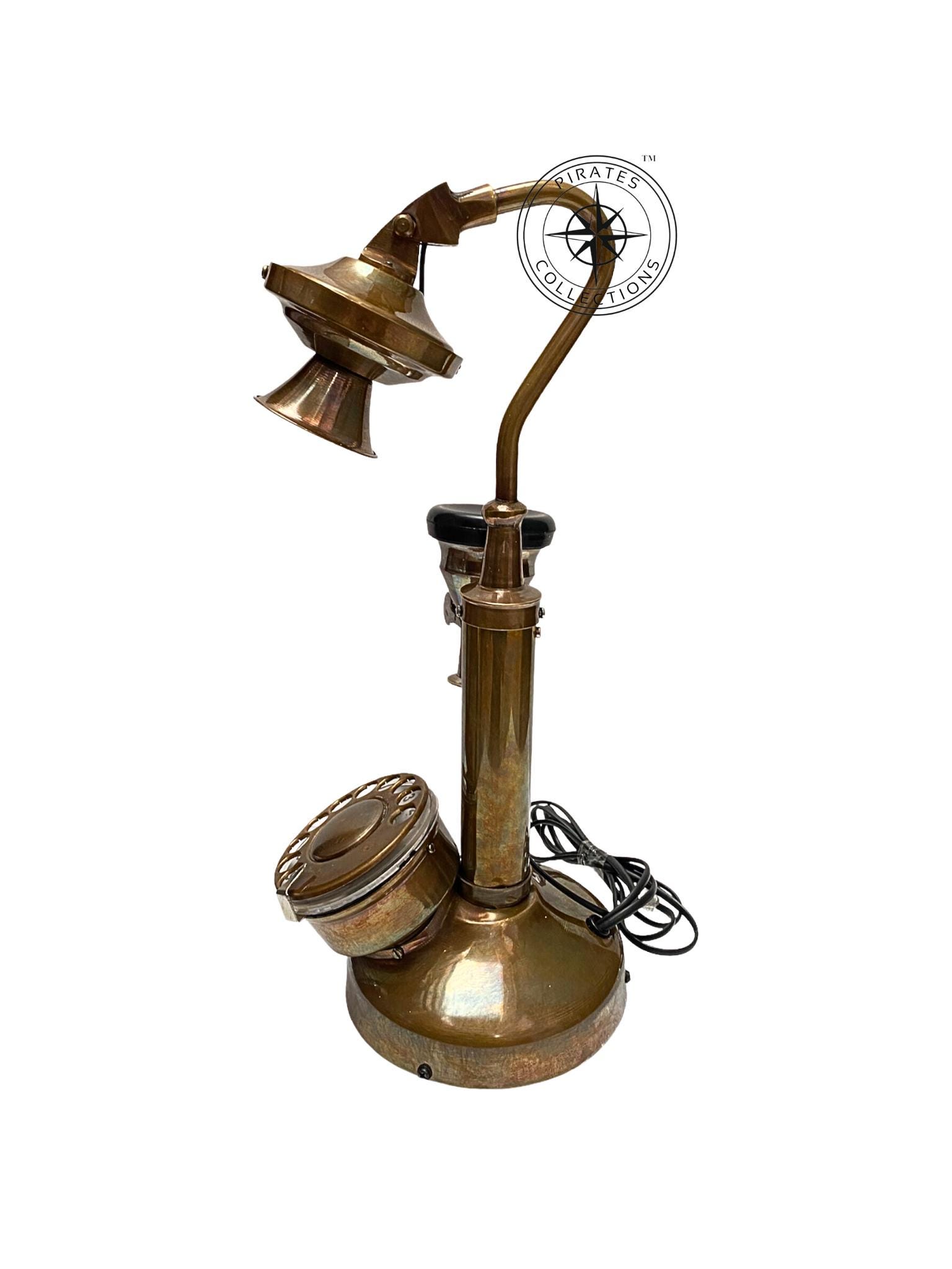 Brass Candlestick Telephone with Lamp Arm view 3