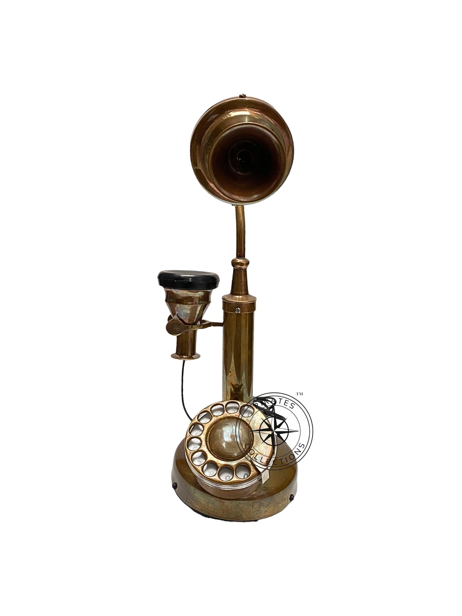 Brass Candlestick Telephone with Lamp Arm view 5