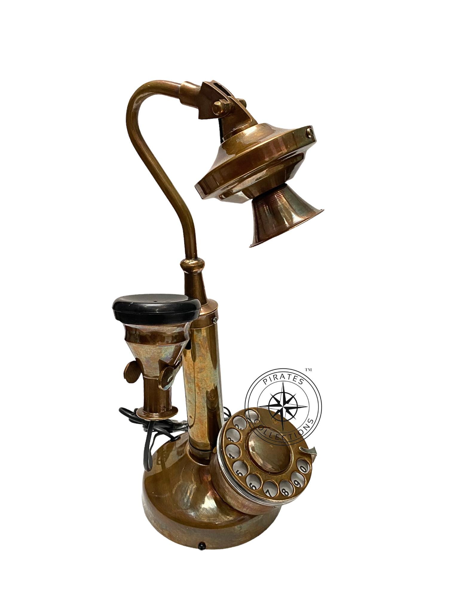 Brass Candlestick Telephone with Lamp Arm view 7