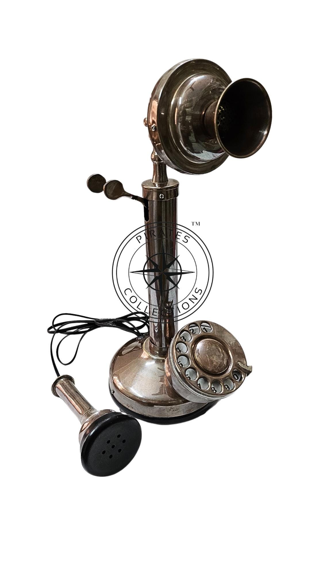 Brass Candlestick Rotary Dial Telephone — Classic view 4