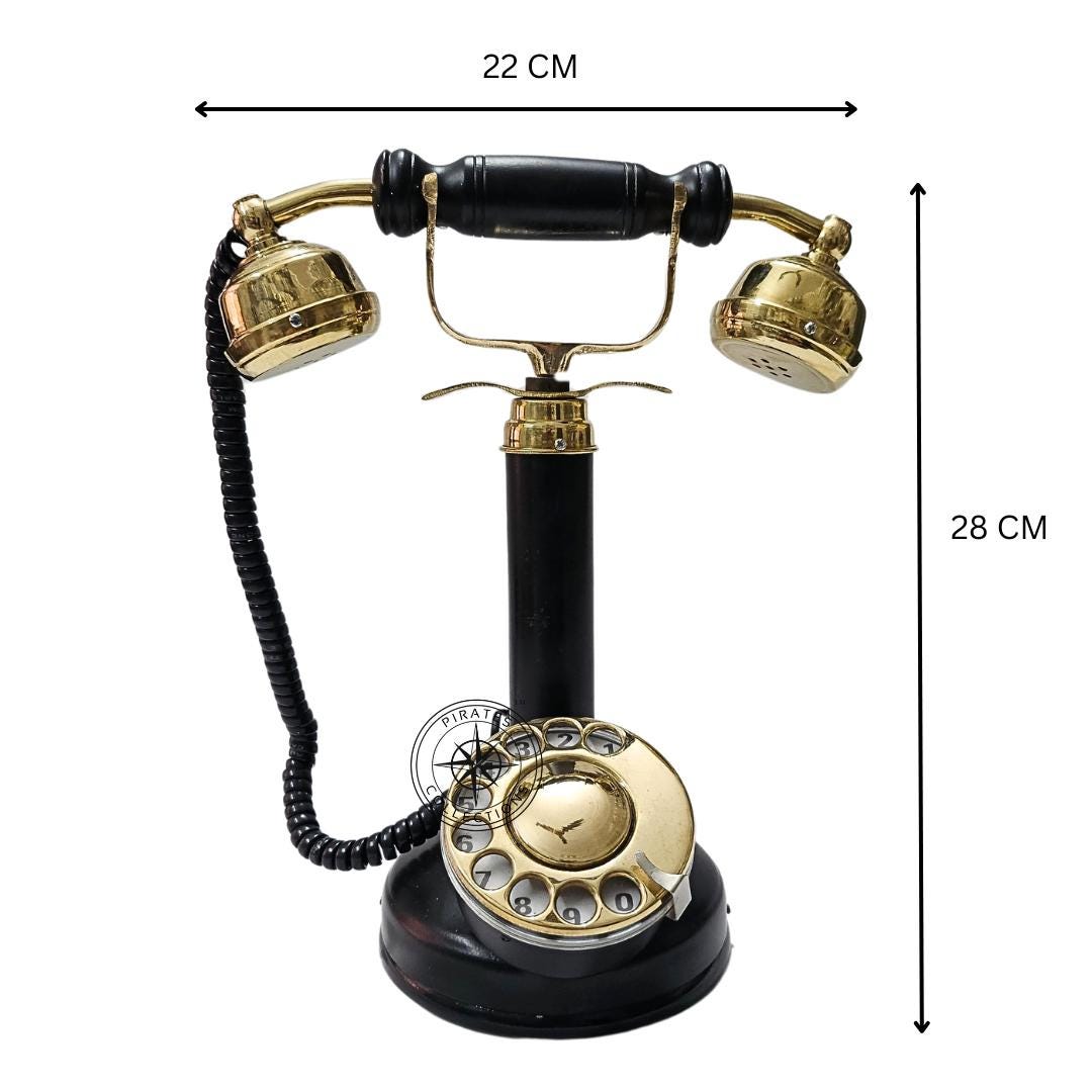 Brass Candlestick Rotary Telephone — Home Office view 3