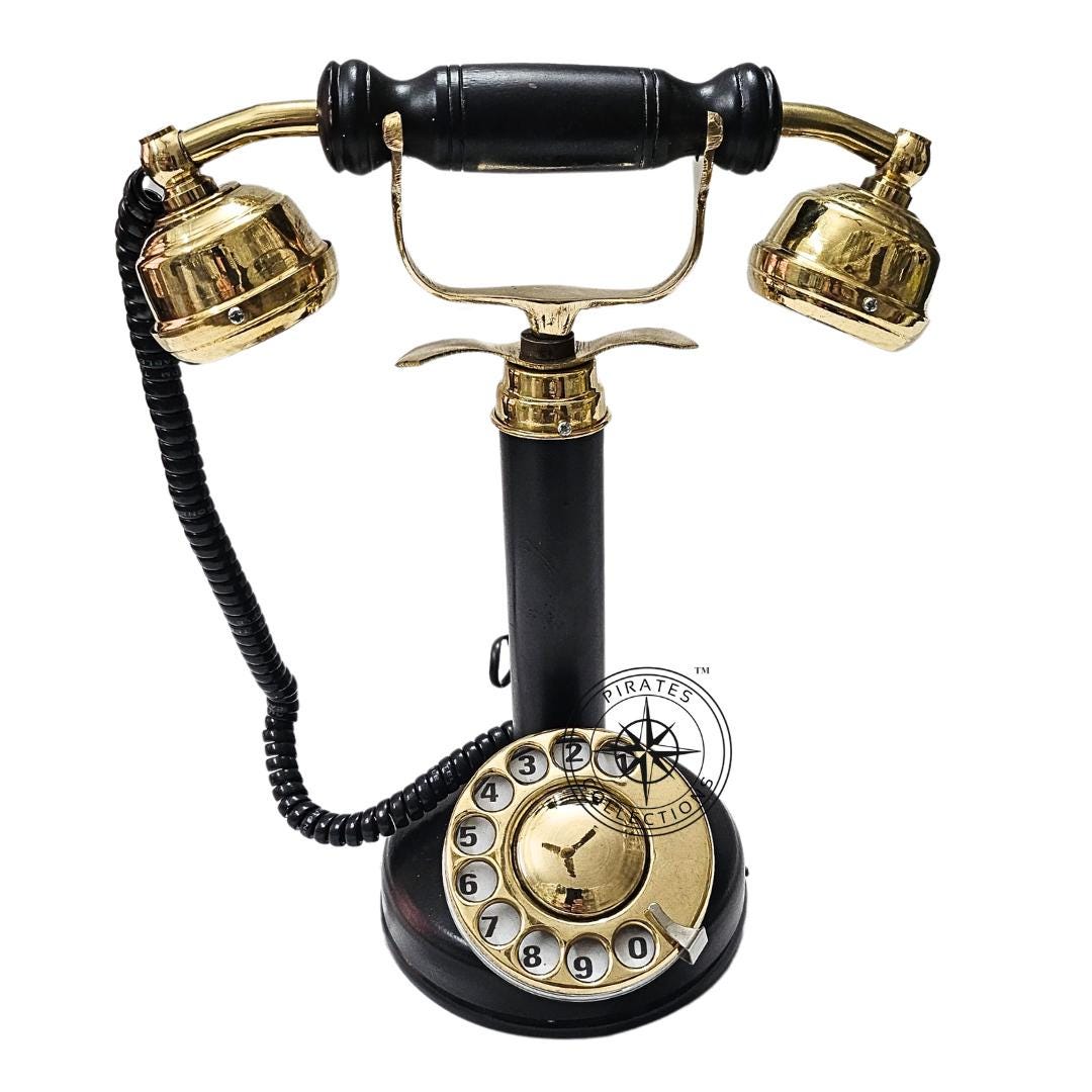Brass Candlestick Rotary Telephone — Home Office view 4