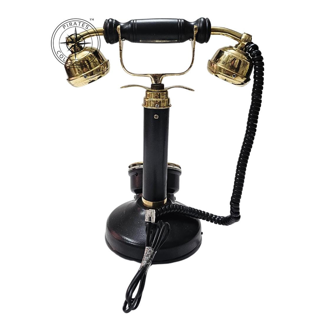 Brass Candlestick Rotary Telephone — Home Office view 5