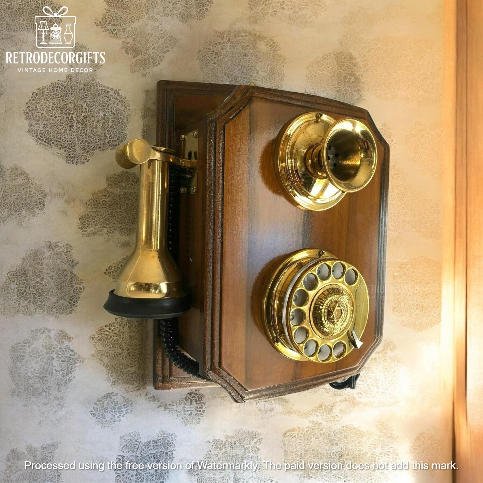Wooden Wall Cradle Telephone — Vintage 1930s Style view 7
