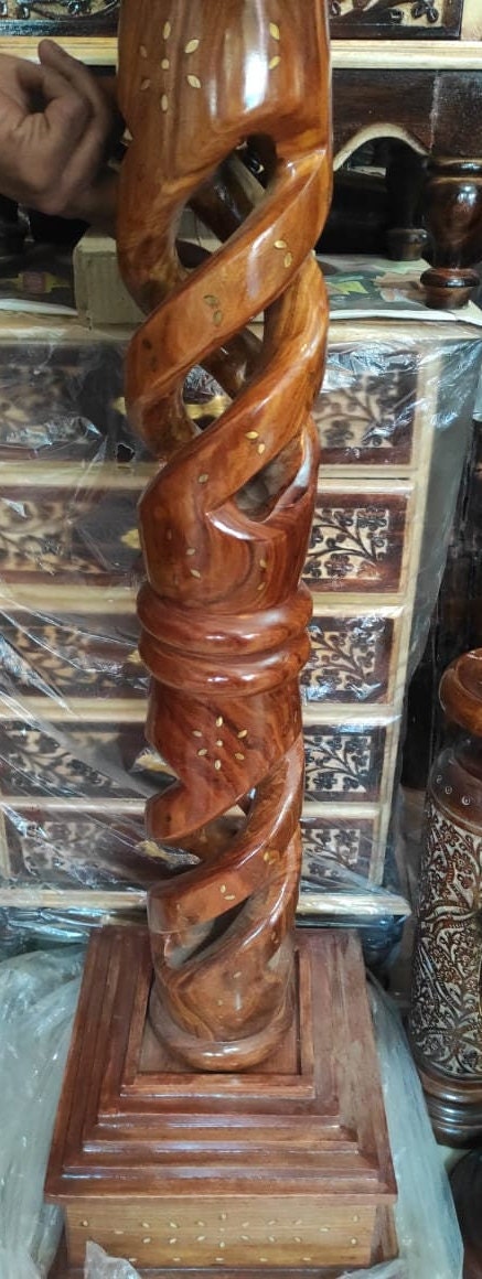 Floor-Standing Carved Teak Rotary Dial Telephone view 5