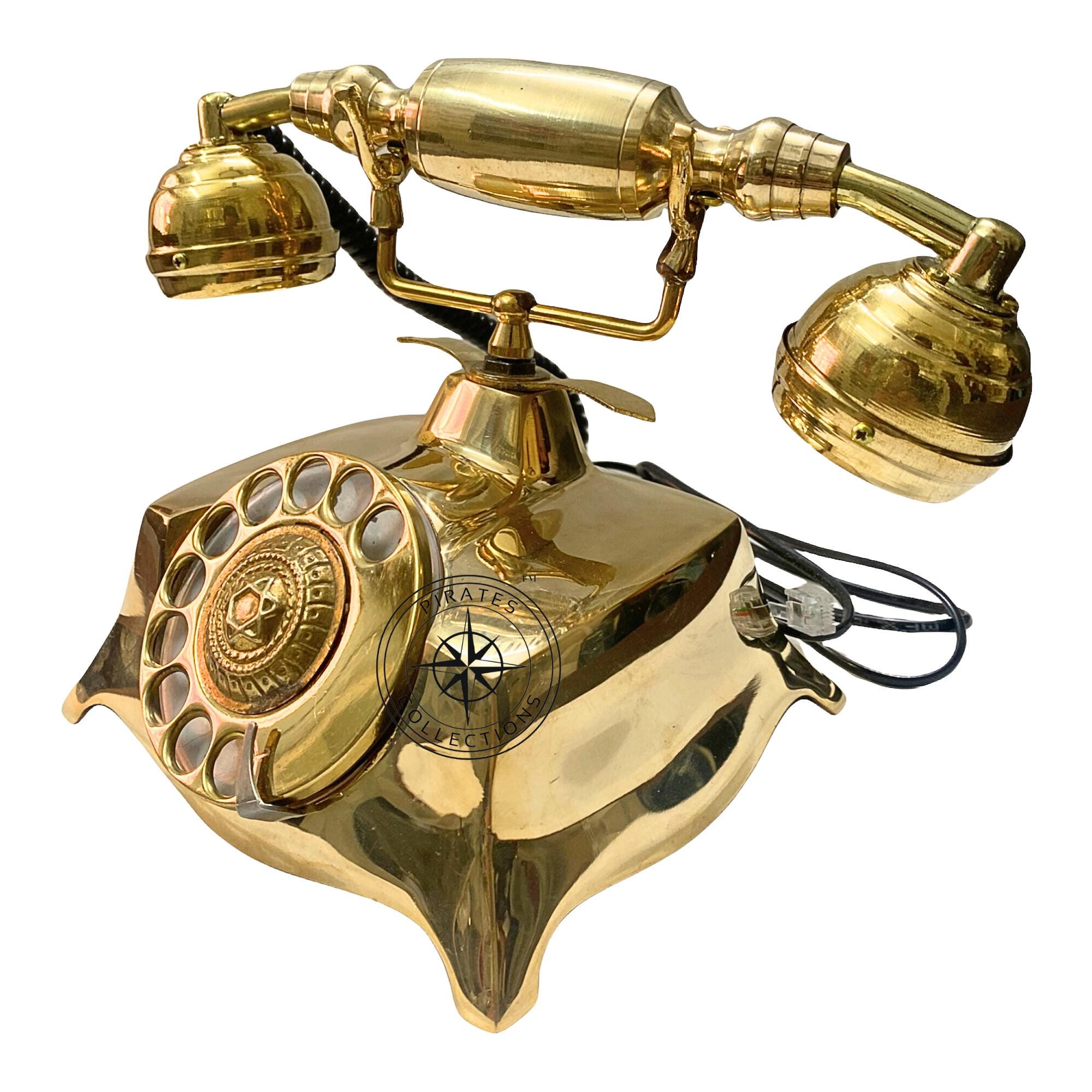 Nautical Brass French Victorian Desk Rotary Phone view 2