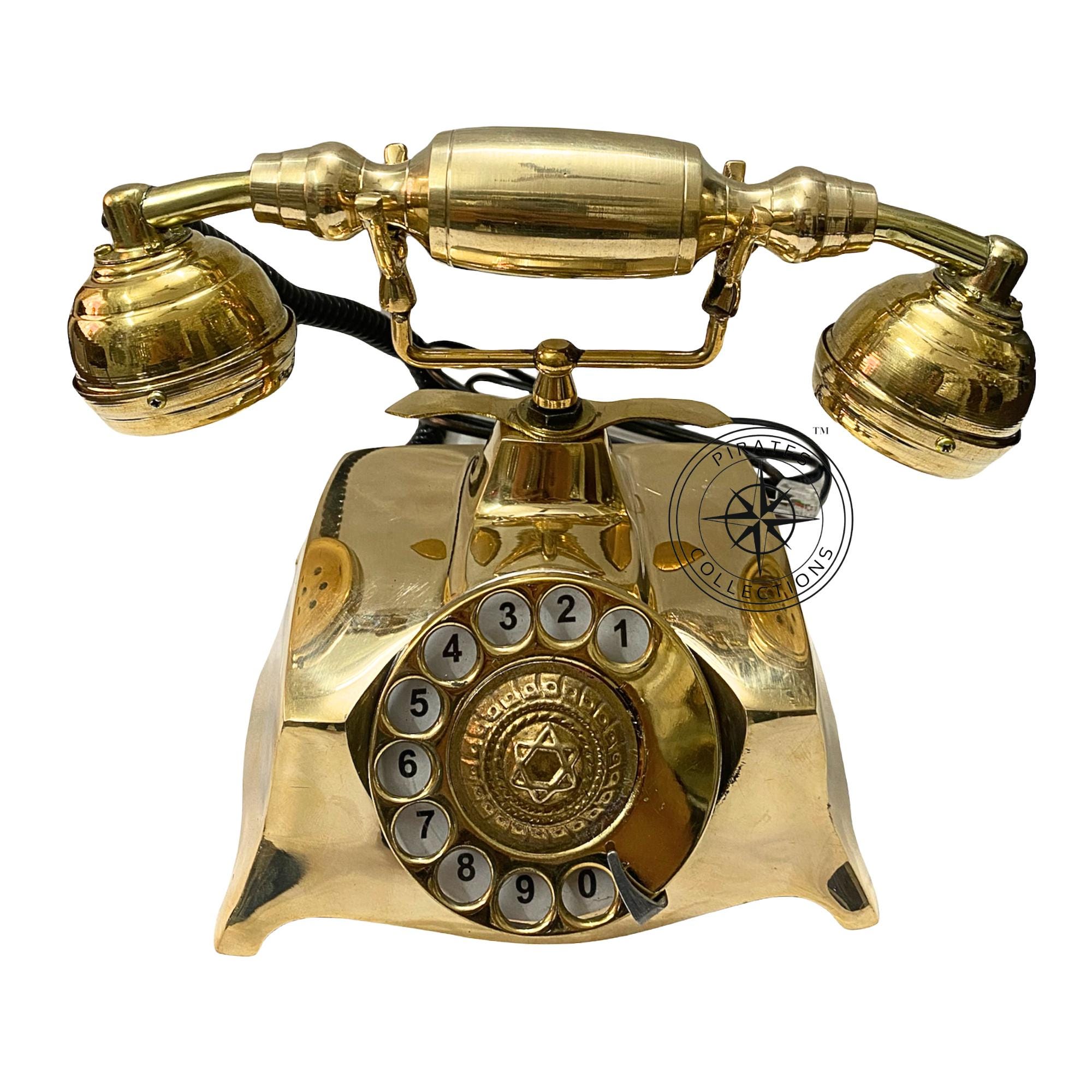 Nautical Brass French Victorian Desk Rotary Phone view 5