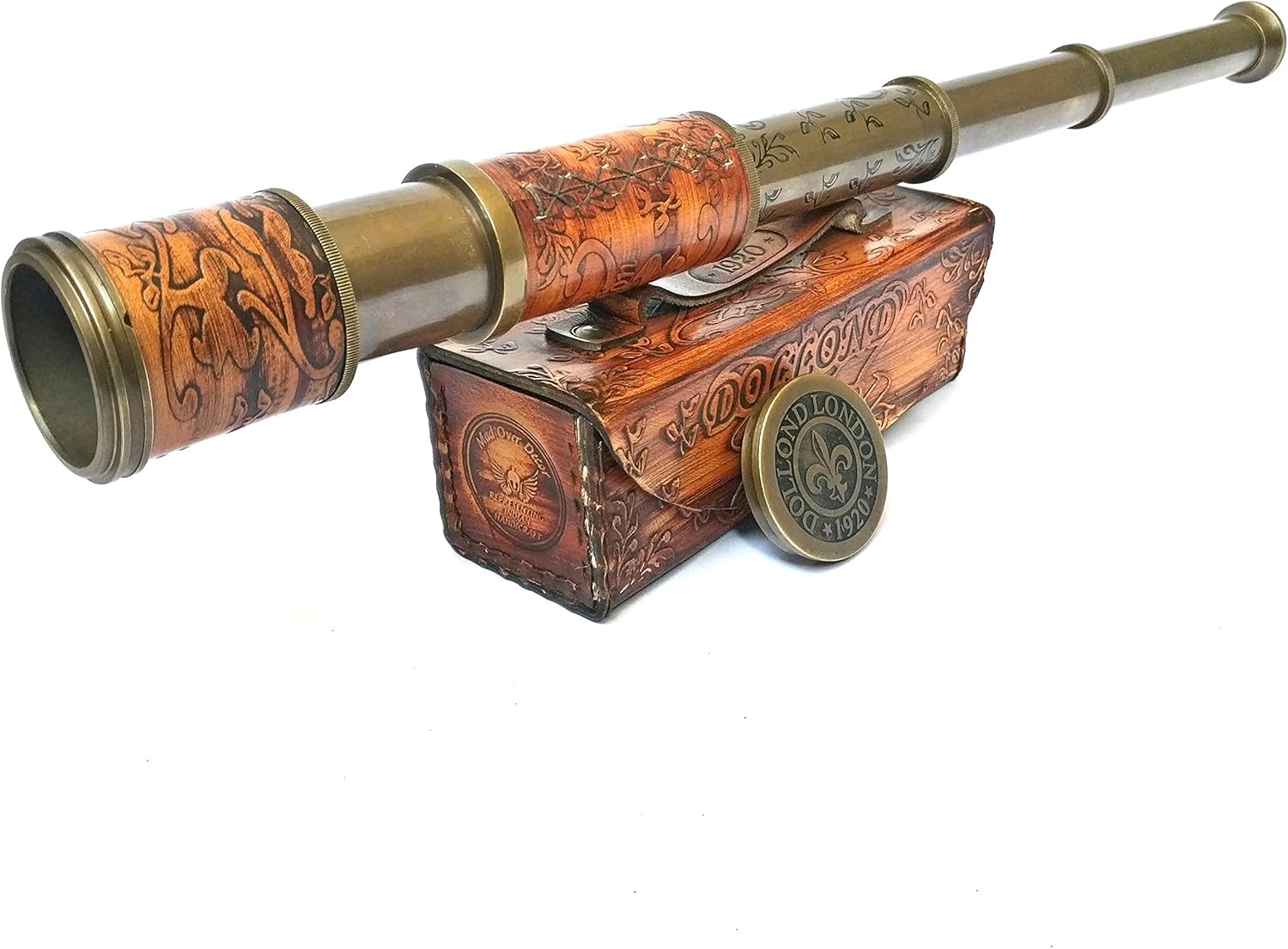Brass Spyglass Telescope 14" with Leather Case view 8