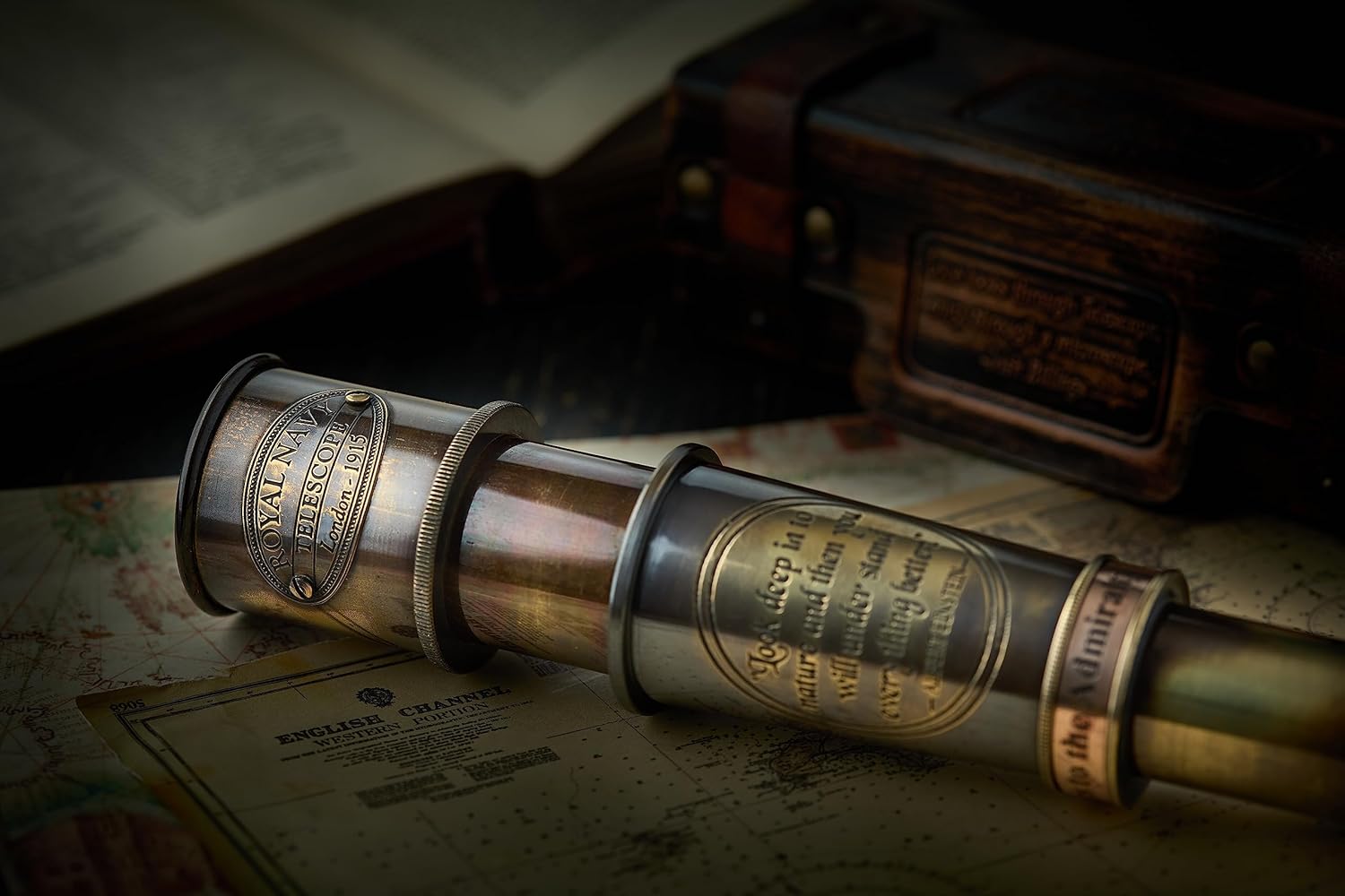 Brass Spyglass Telescope 15" with Leather Case view 6