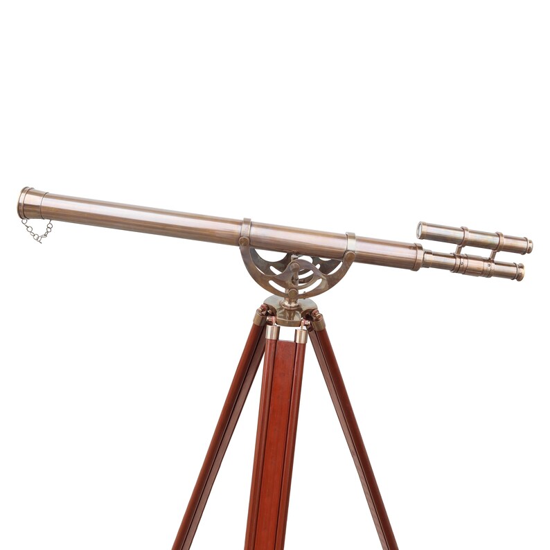 Double Barrel Brass Floor Standing Telescope 60" with No Case view 7