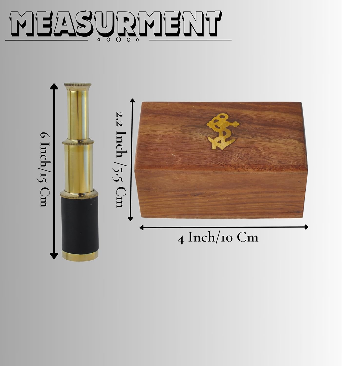 Brass Spyglass Telescope 6" for Kids view 4