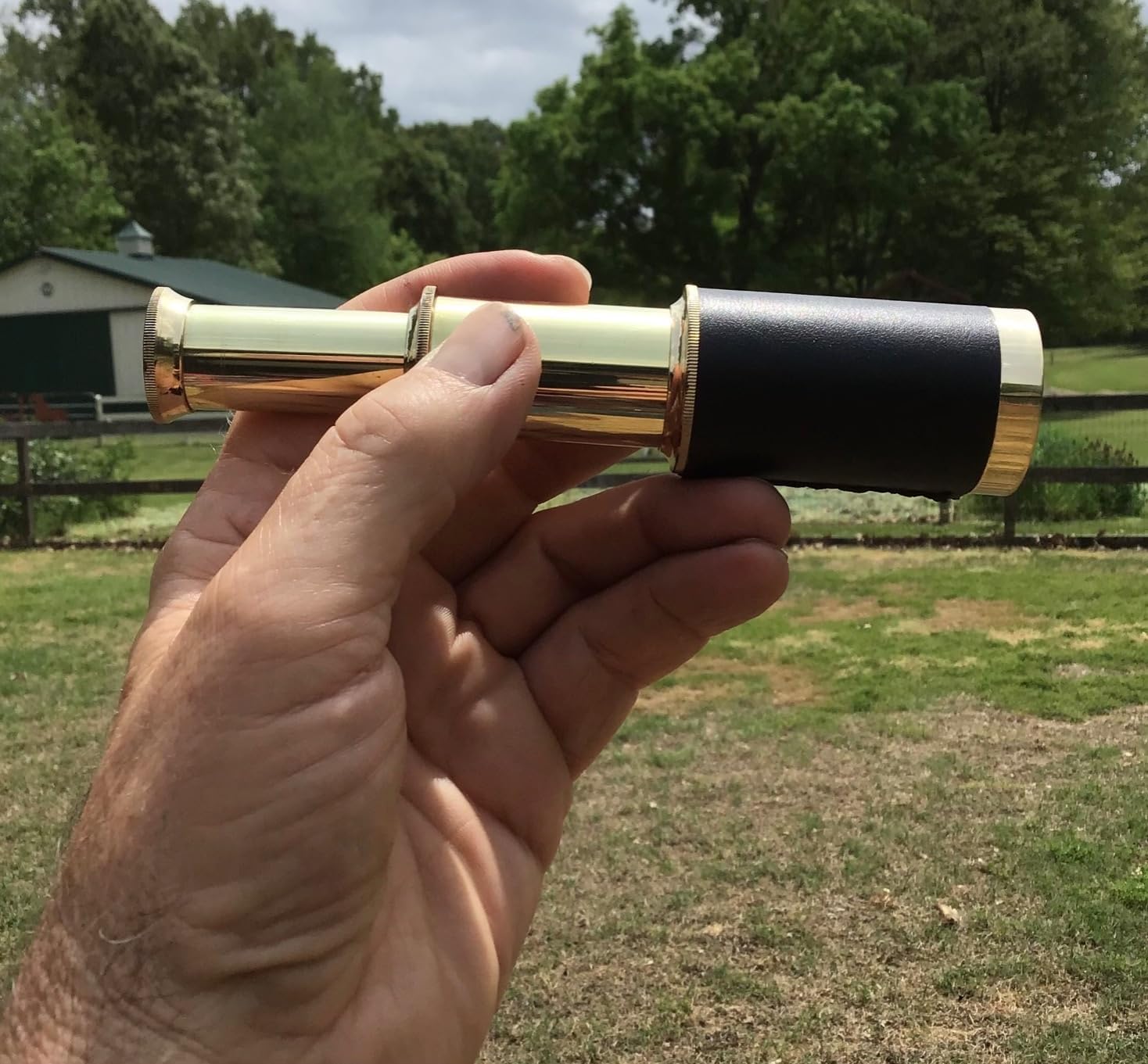 Brass Spyglass Telescope 6" for Kids view 7
