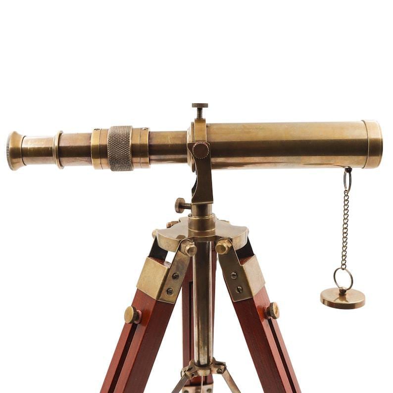 Brass Floor Standing Telescope 15" with Wooden Tripod view 3