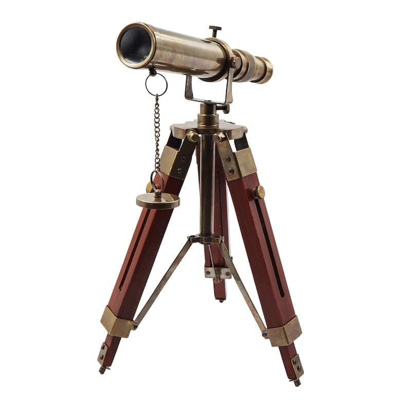Brass Floor Standing Telescope 15" with Wooden Tripod view 4