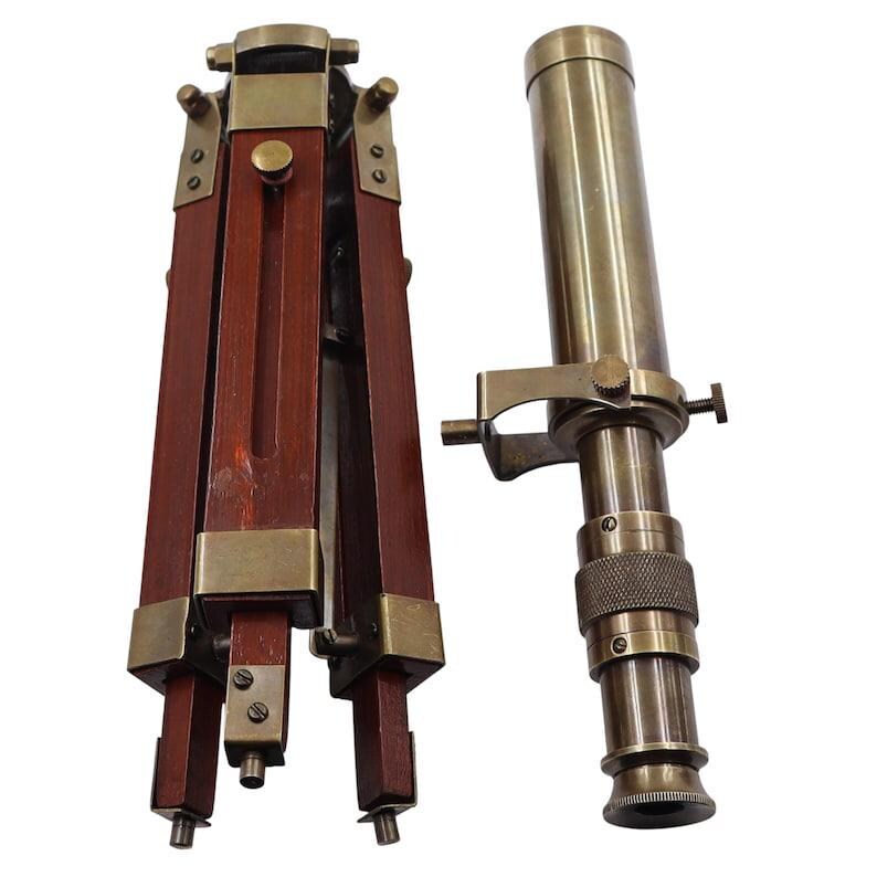 Brass Floor Standing Telescope 15" with Wooden Tripod view 9