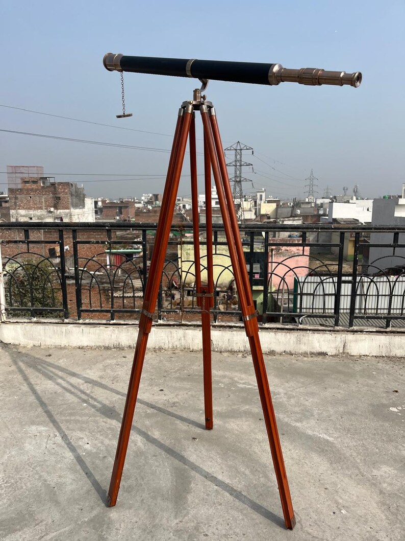 Brass Floor Standing Telescope 62" with Wooden Tripod view 18